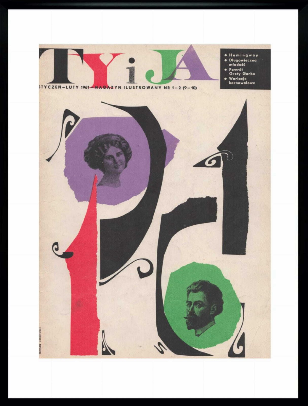 Cover Of Magazine Ty And Ja 01/1961 In Frame, Cars. Roman Cieślewicz