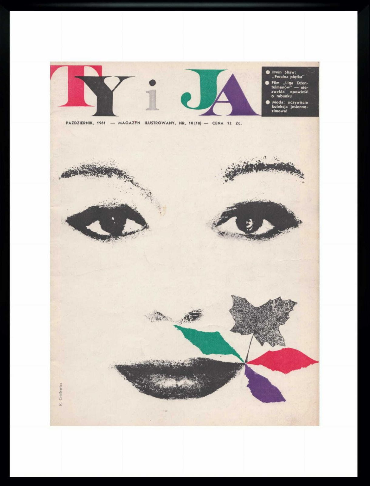 Cover Of Magazine Ty I Ja 10/1961, In Frame, Cars. Roman Cieślewicz