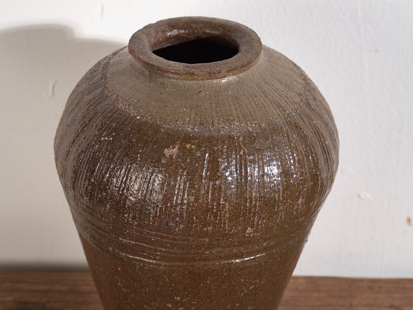 Antique Chinese Ceramic Vase In Dark Shades (C.1900) #5 photo for sale
