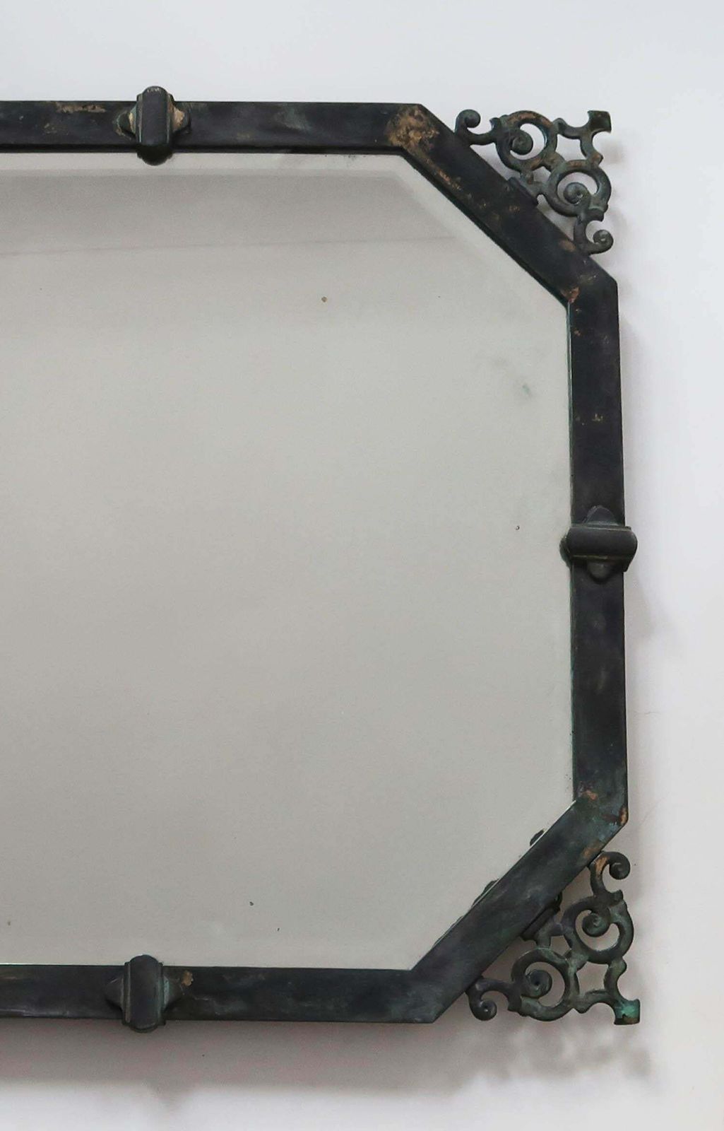 Antique Brass Renaissance Style Bevel Edged Wall Mirror, English, C.1910 photo vinterior