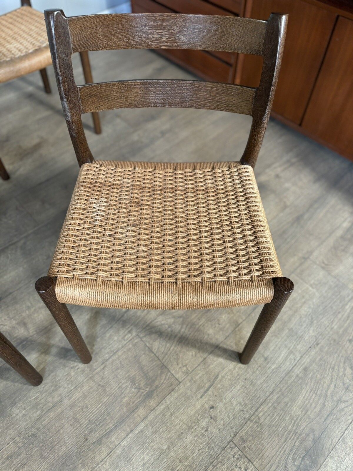 Set Of 6 Vintage Danish Dining Room Chairs Model Number 84 By Niels Otto Moller photo vintage
