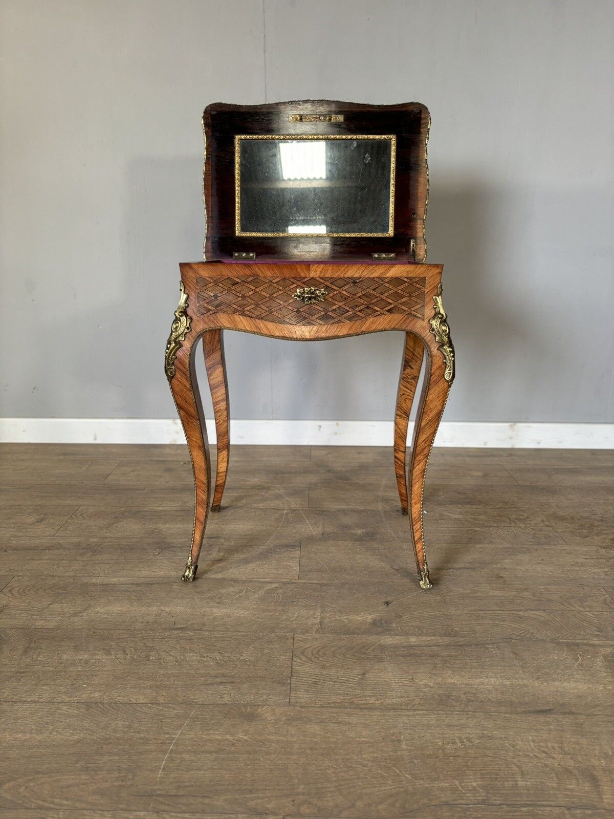 An Exceptional Quality Rosewood And Kingswood Ladys Vanity Set photo for sale