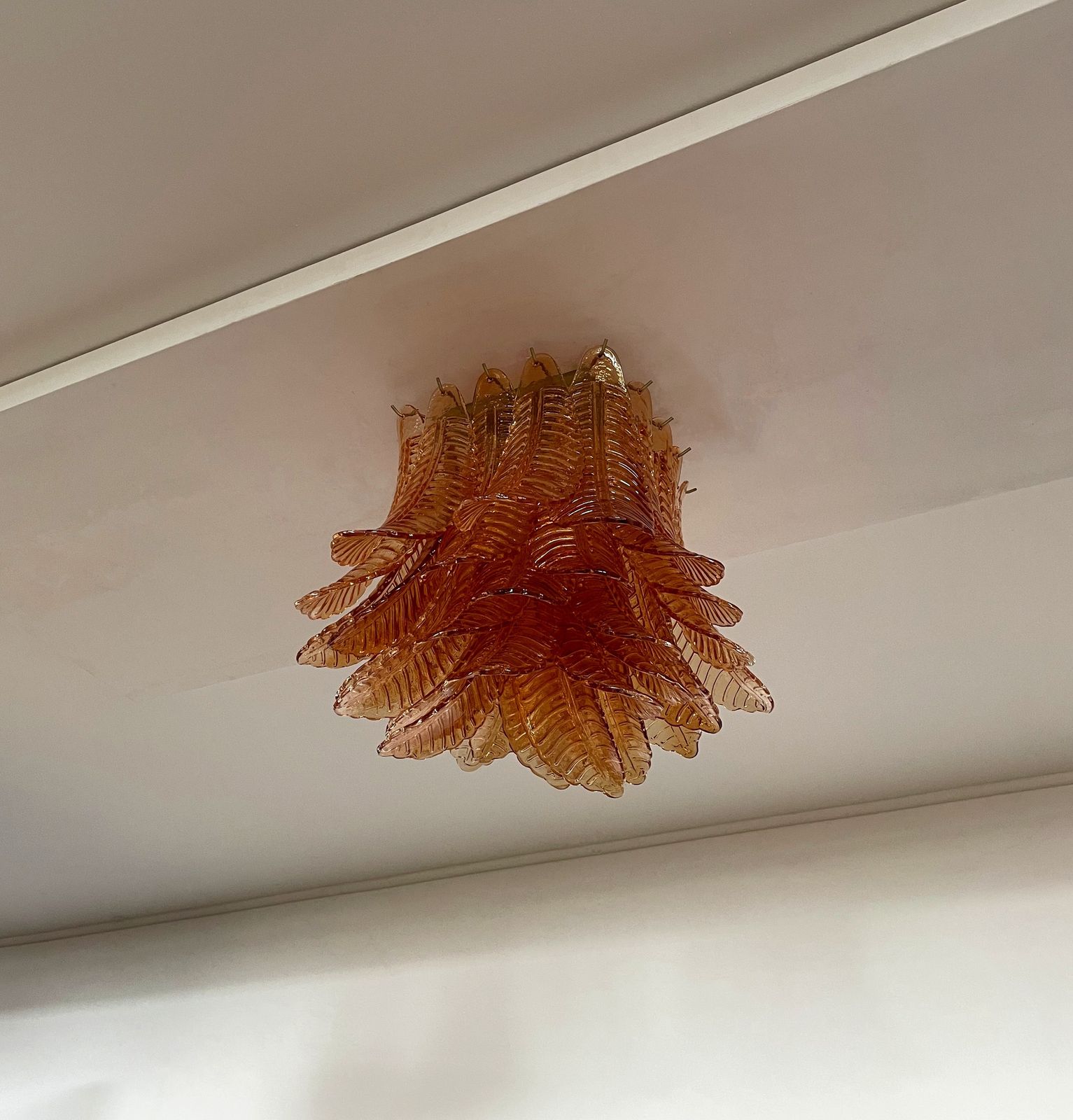 Murano Ceiling Lamp – 32  Amber Felci Glasses photo Lighting