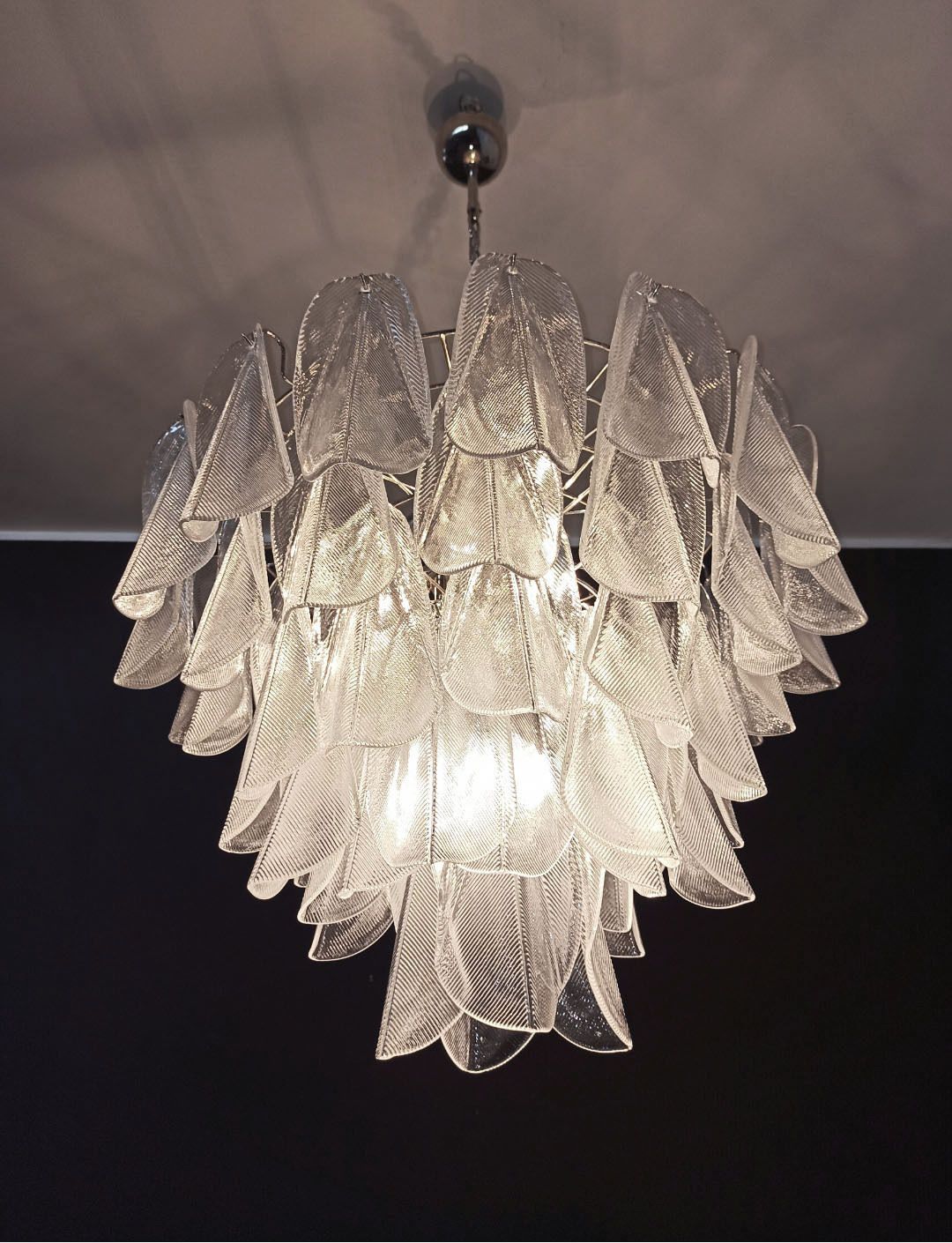 photo vinterior Italian Vintage Murano Chandelier   57 Glass Rondini