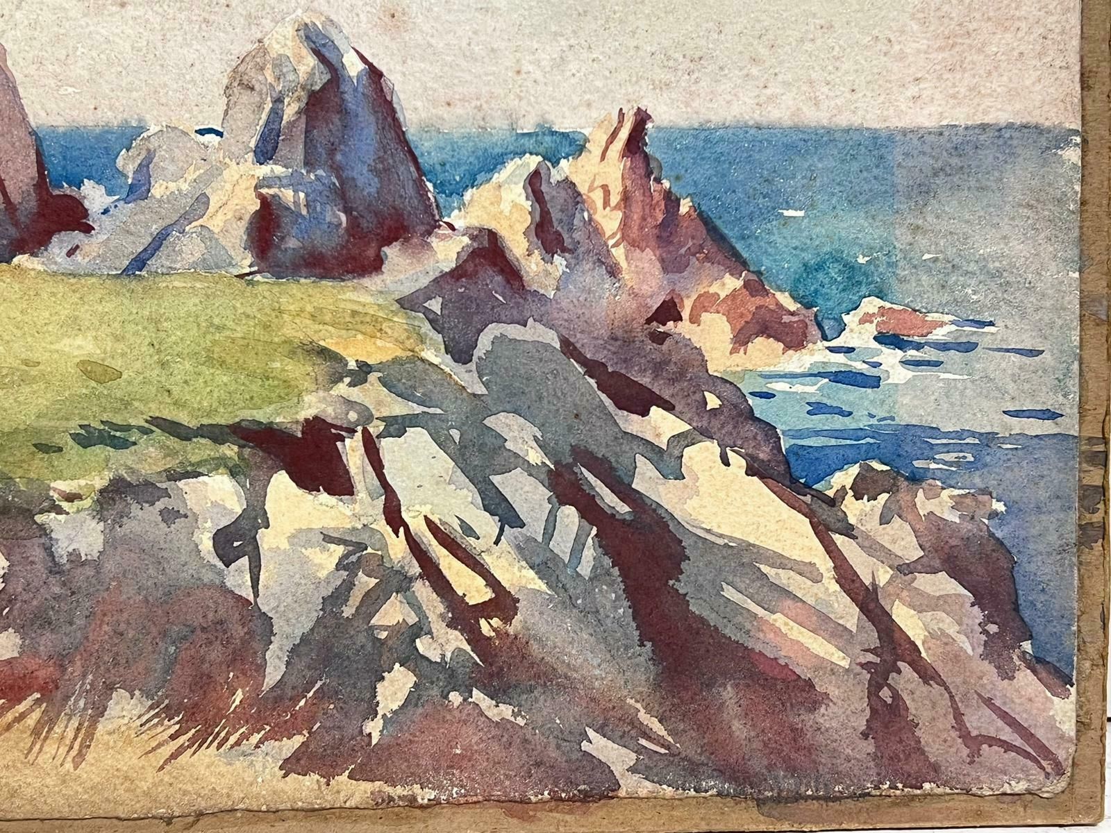 Frank Duffieldrocky English Coastline Sea British Mid 20th Century Impressionist Painting Mid 20th Century photo Art