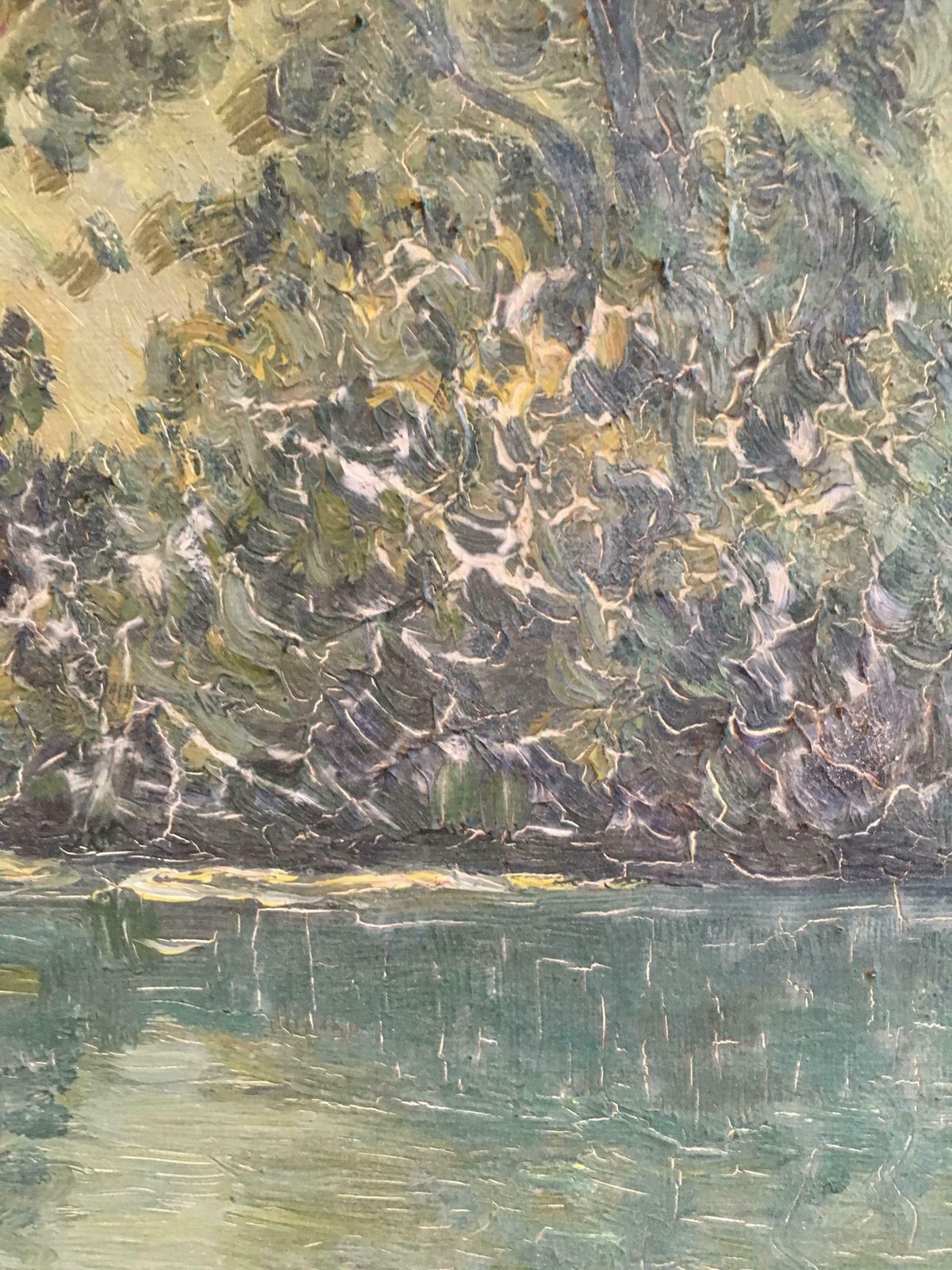 Unknownview Of The Lake, French Impressionist Landscape, Oil Painting, Signedc.1920s photo Art
