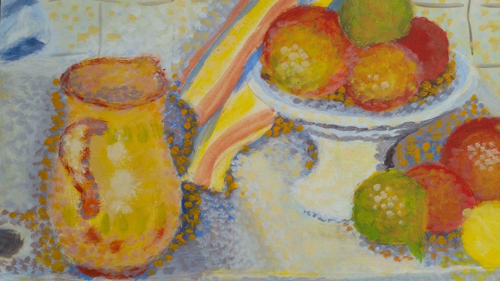Louis Bellonfrench Neo Impressionist Still Life Pointillist Mid 20th Century Paintingc. 1950s photo Art