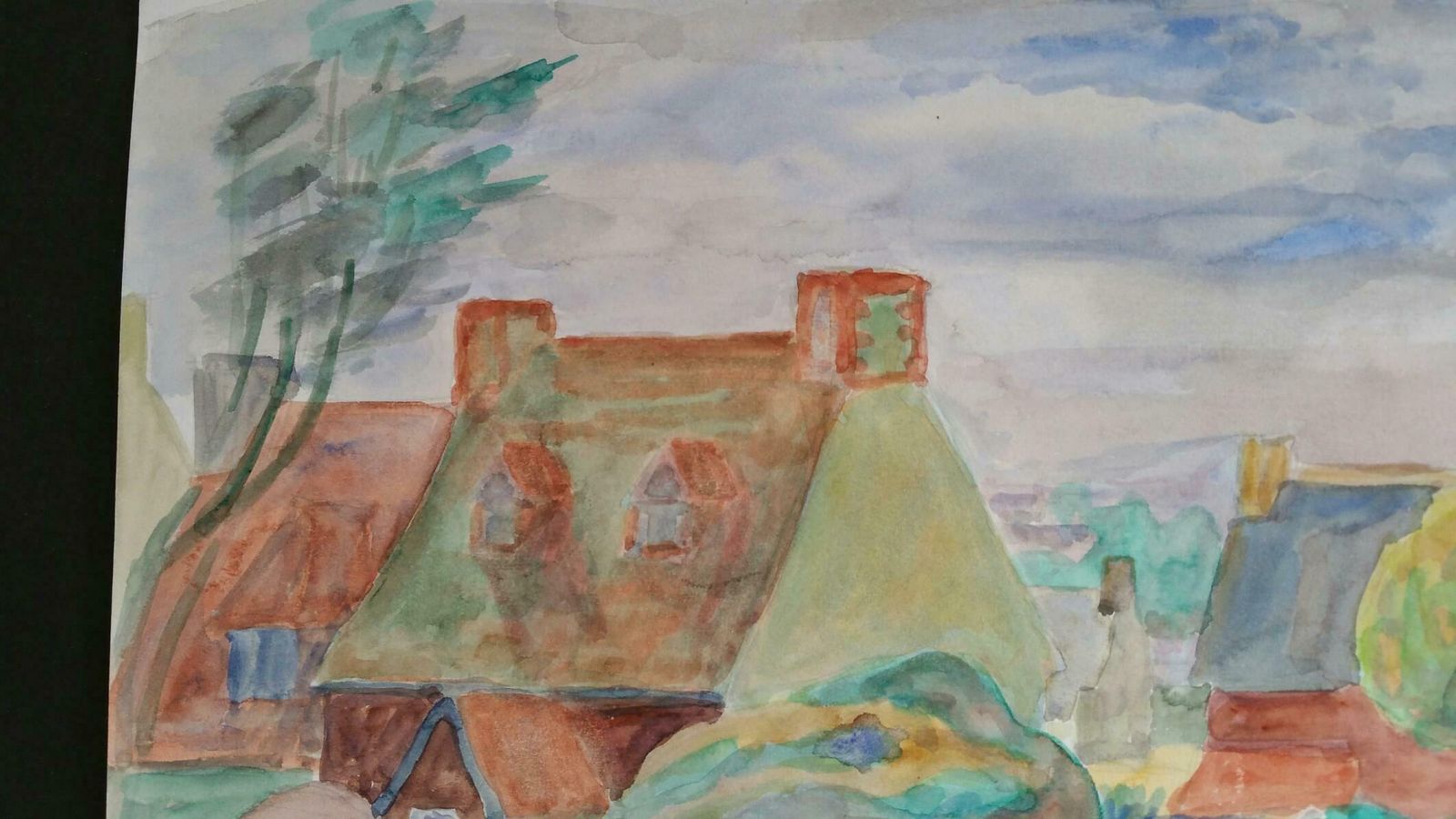 Louis Bellonprovence Village Landscape Post Impressionist 1940's Paintingc. 1940s photo for sale