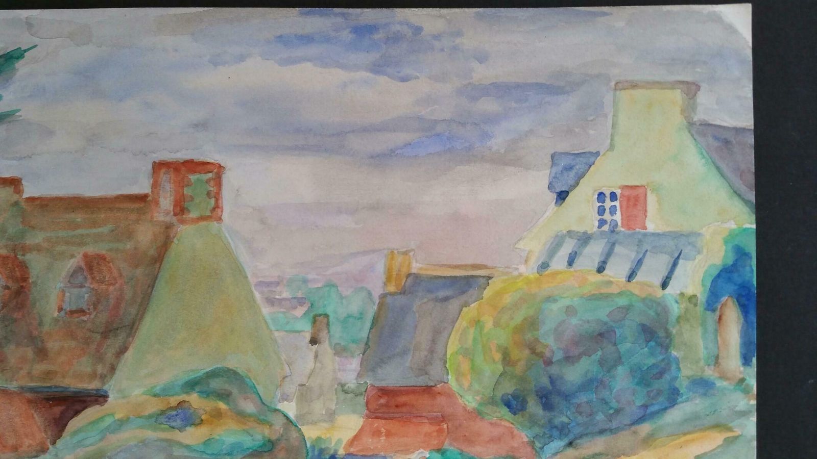 Louis Bellonprovence Village Landscape Post Impressionist 1940's Paintingc. 1940s photo Art