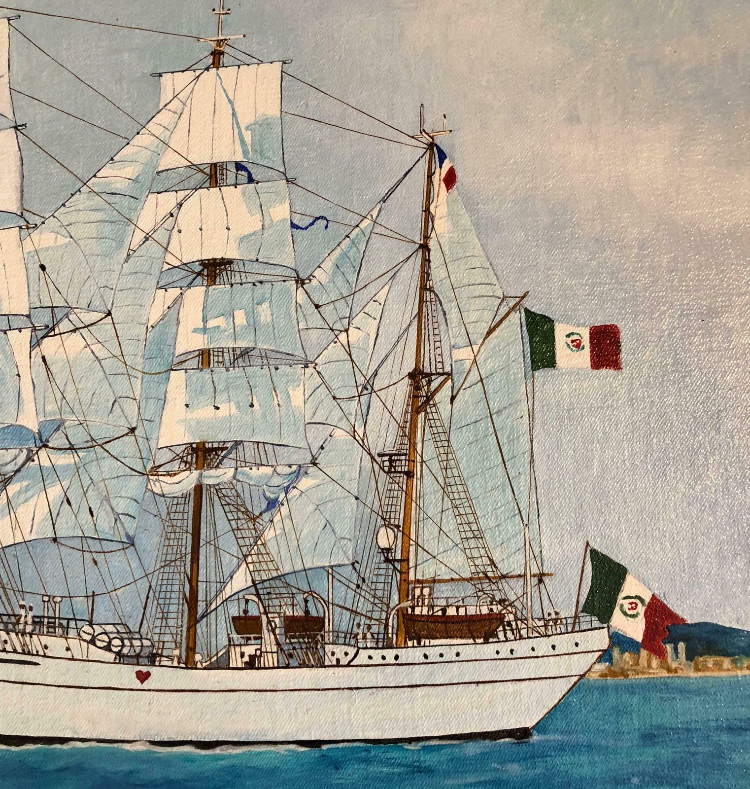 Louis Letouchecuauhtémoc, Signed Oil Paintingc. 1995 photo for sale