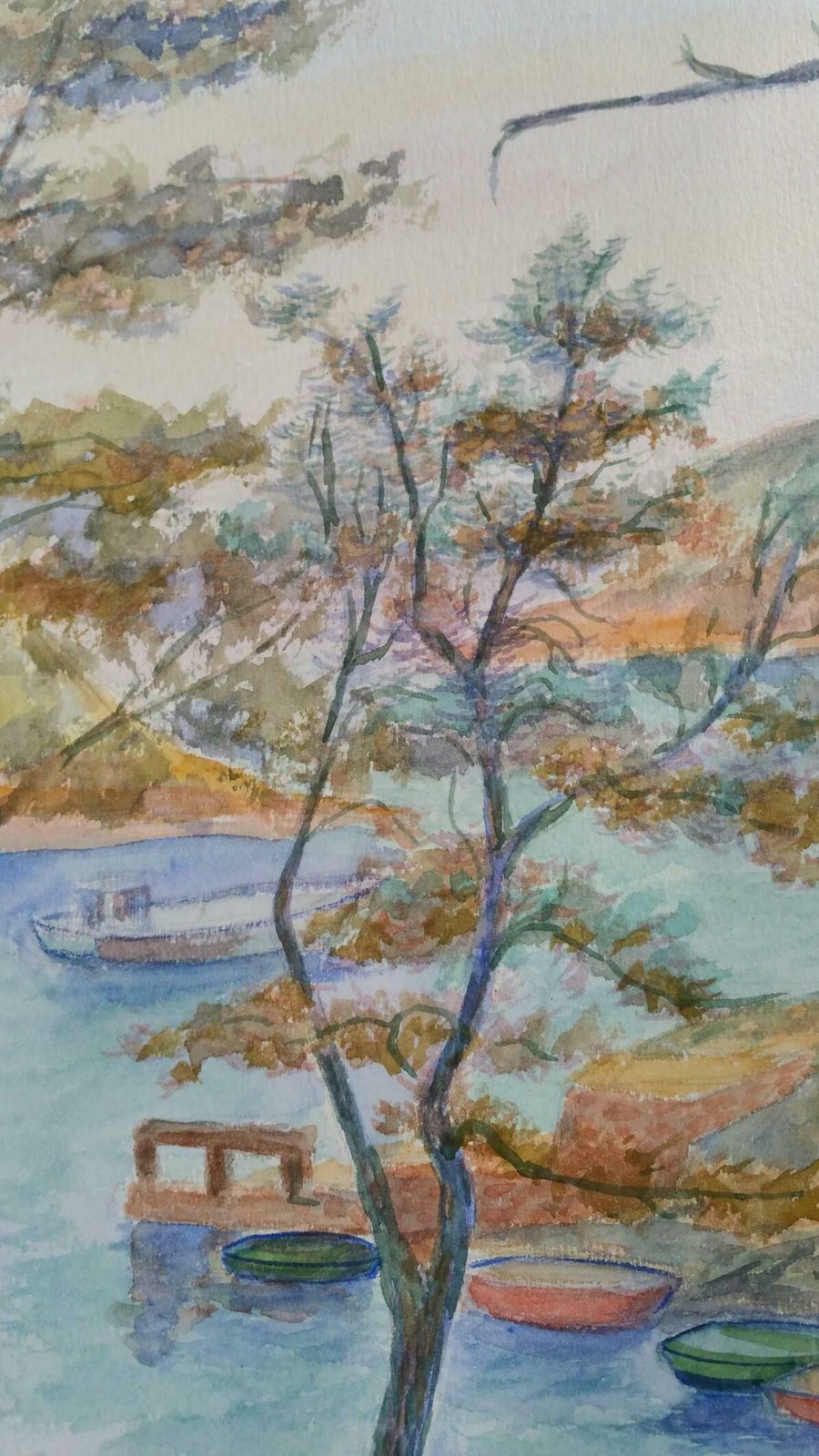 Louis Bellonprovence Boats Landscape Post Impressionist Signed 1940's Paintingc. 1940s photo vintage