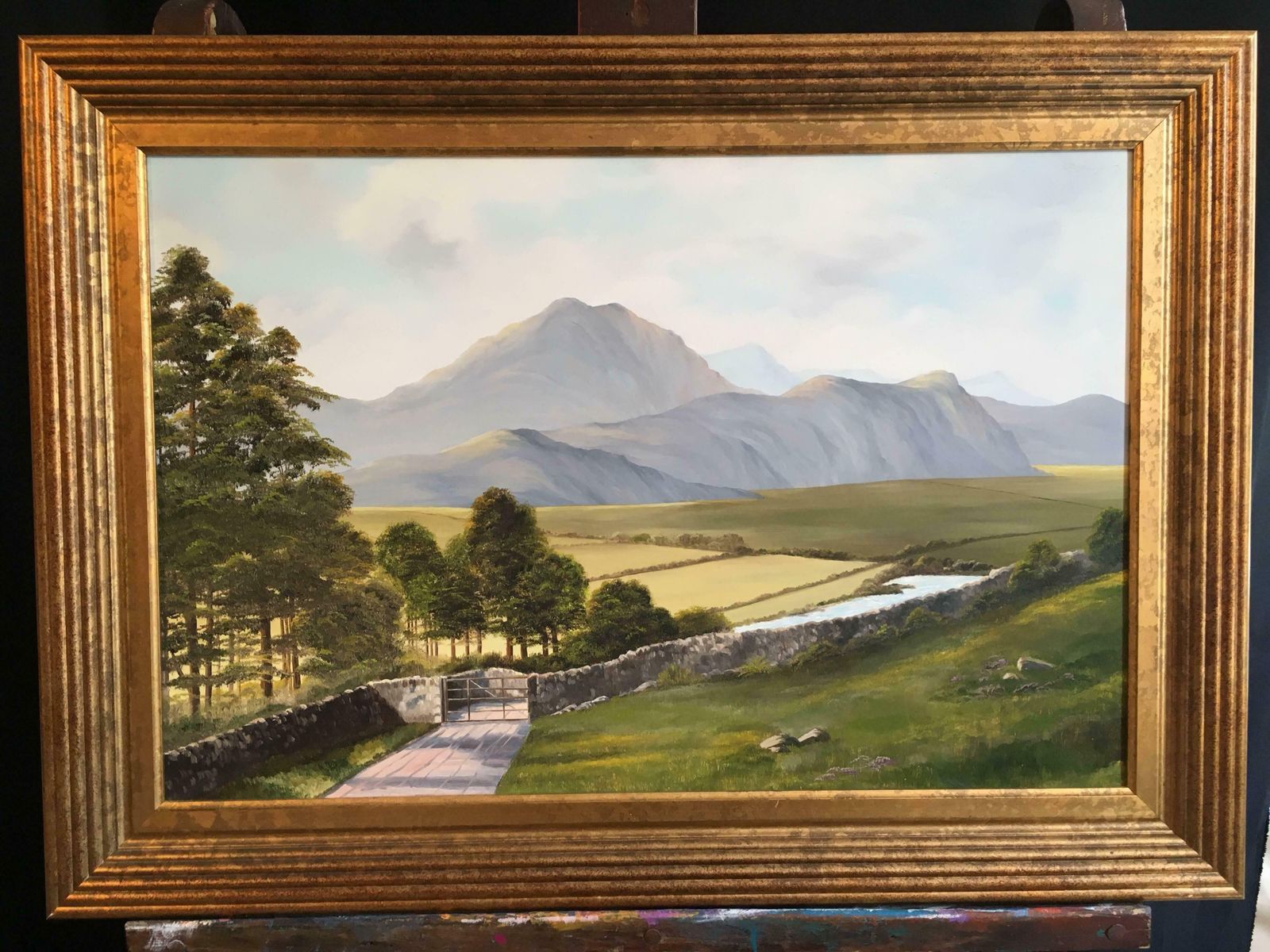 Unknownscafell From Hardknott Pass Huge British Lake District Landscape Oil Painting 2005 photo furniture