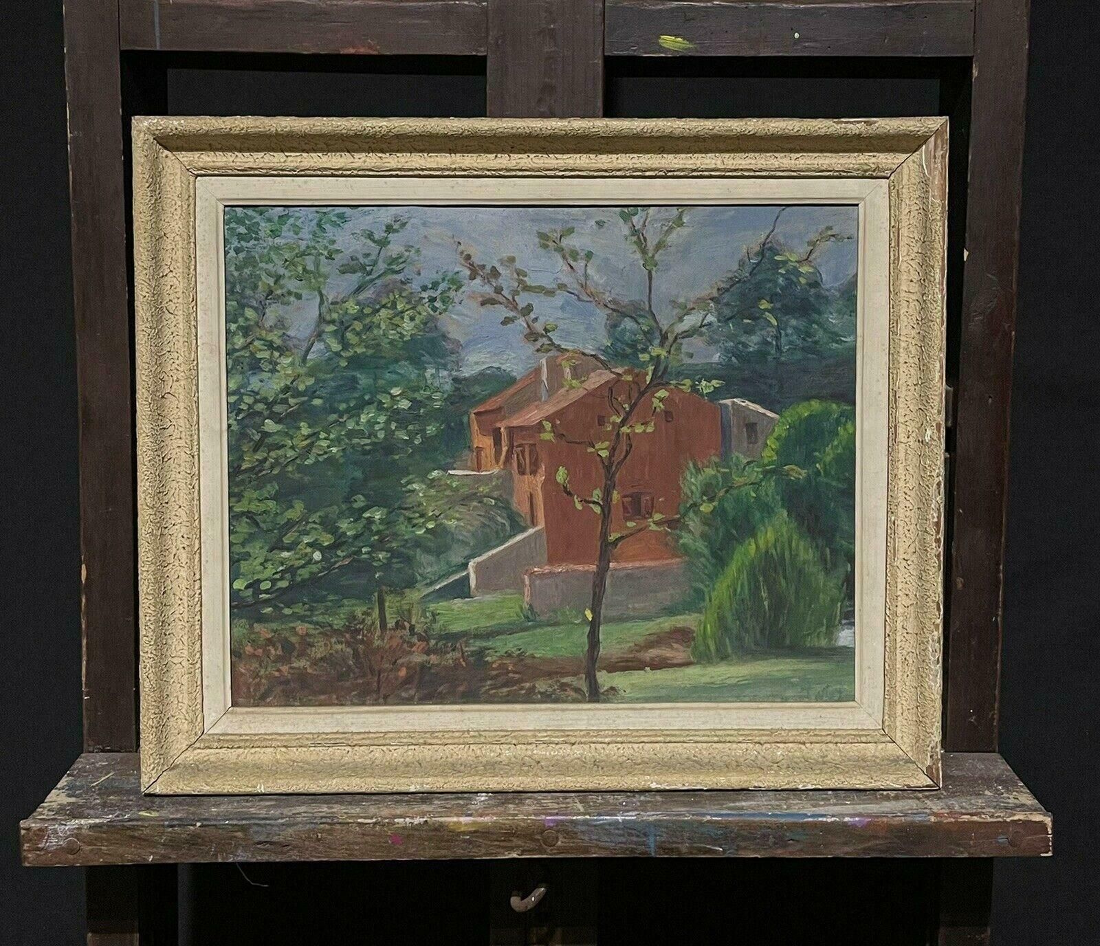 French School1950's French Oil Villa In Country Garden, Beautiful Greens & Ochre Colors photo furniture