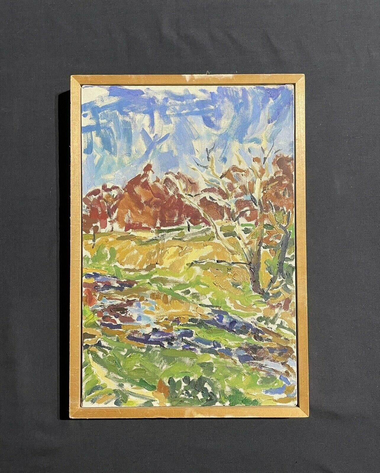 Douglas Stuart Allenlarge  Impressionist Oil Painting   Colourful Flowing River Scene20th Century photo Art