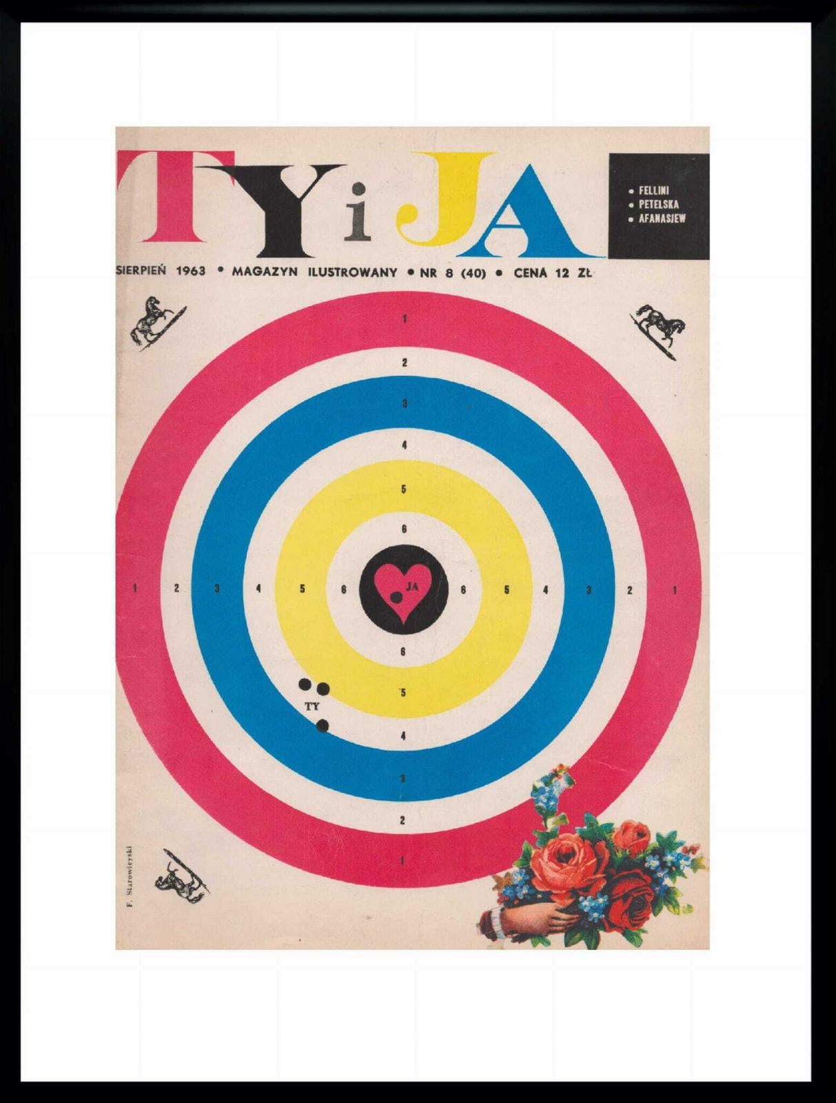 Framed Cover Of The Monthly Magazine Ty I Ja, 08/1963, Author Franciszek Starowieyski