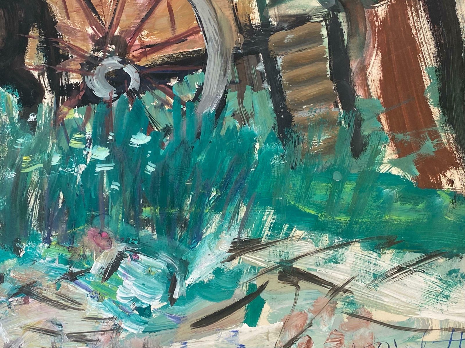 édouard Righetti (1924 2001)original French Mid Century Post Impressionist Watercolour  Horse And Cart1950's photo Art