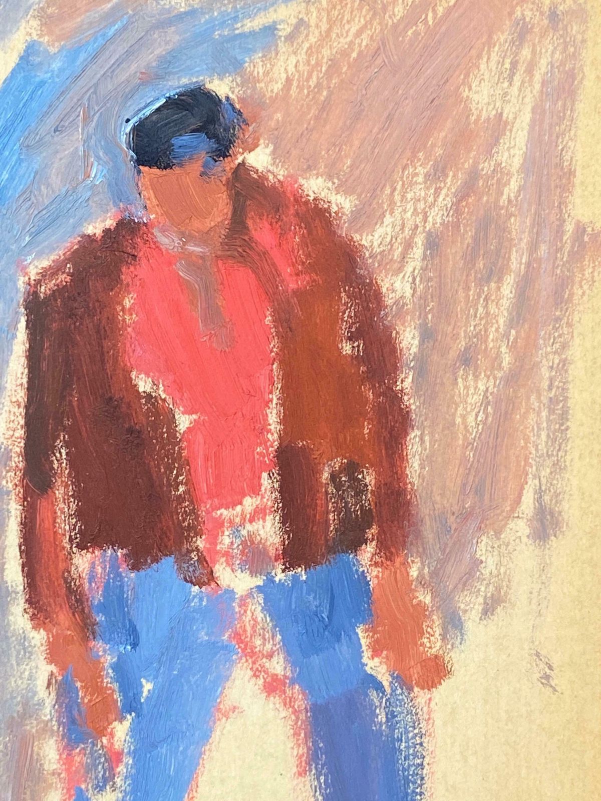 Elisabeth Hahn20th Century German Modernist Oil Painting Portrait Study Of A Man20th Century photo Art