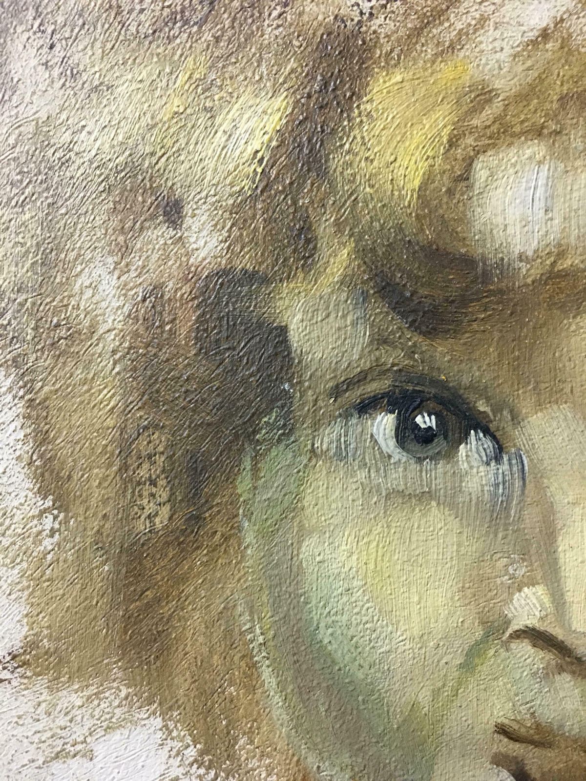 Claude Benardmischievous Child French Impressionist Portrait, Signed Oil Paintingc.1950s photo Art