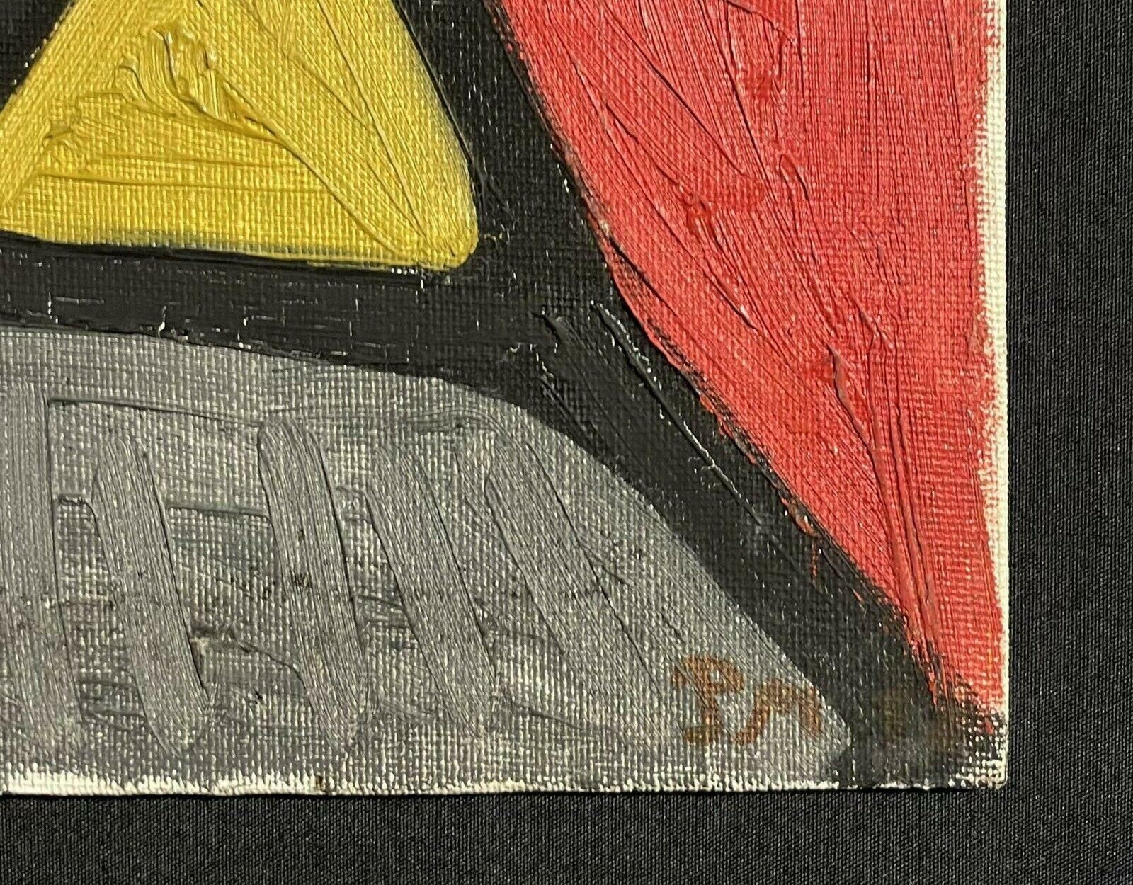 Unknown1960's French Cubist Abstract Oil Painting   Monogrammed photo Art