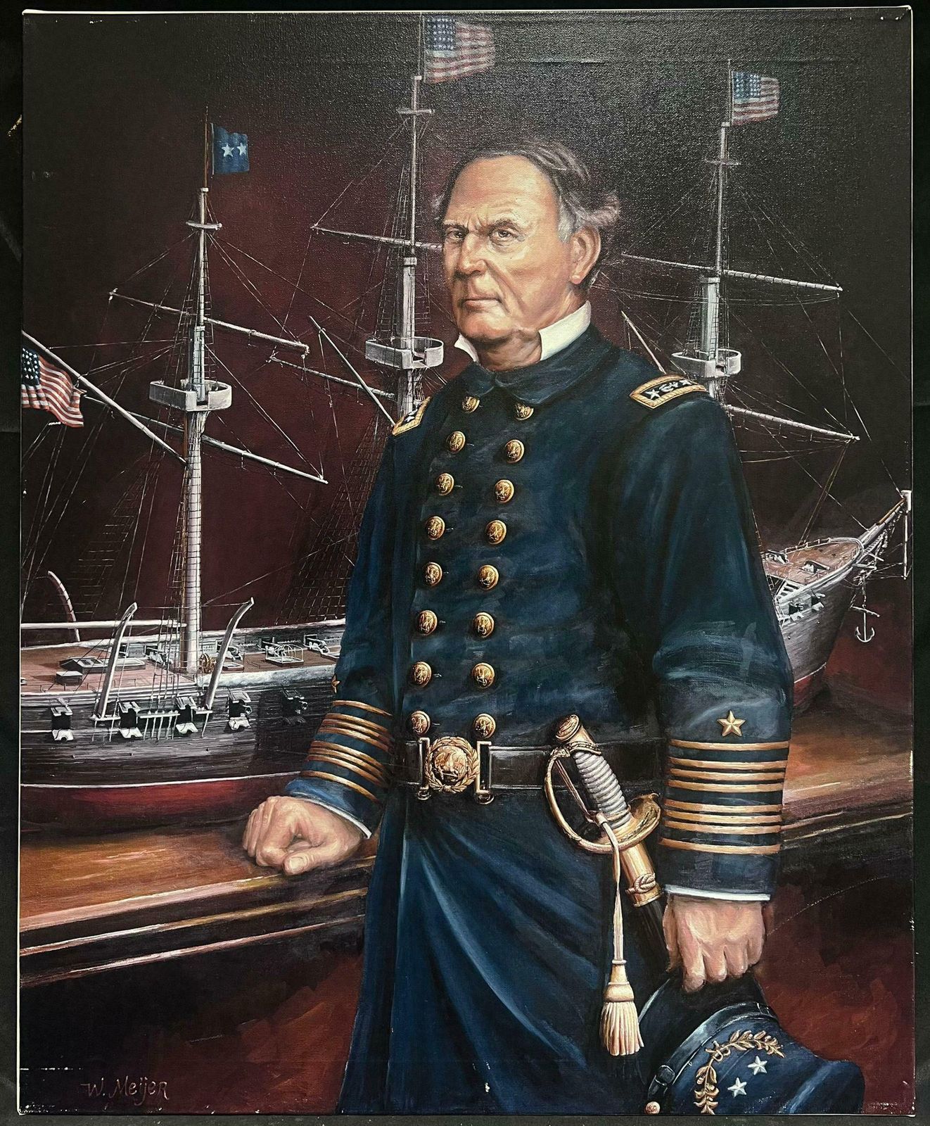 Portrait Of David Glasgow Farragut American Civil War Officer Large Picture photo furniture