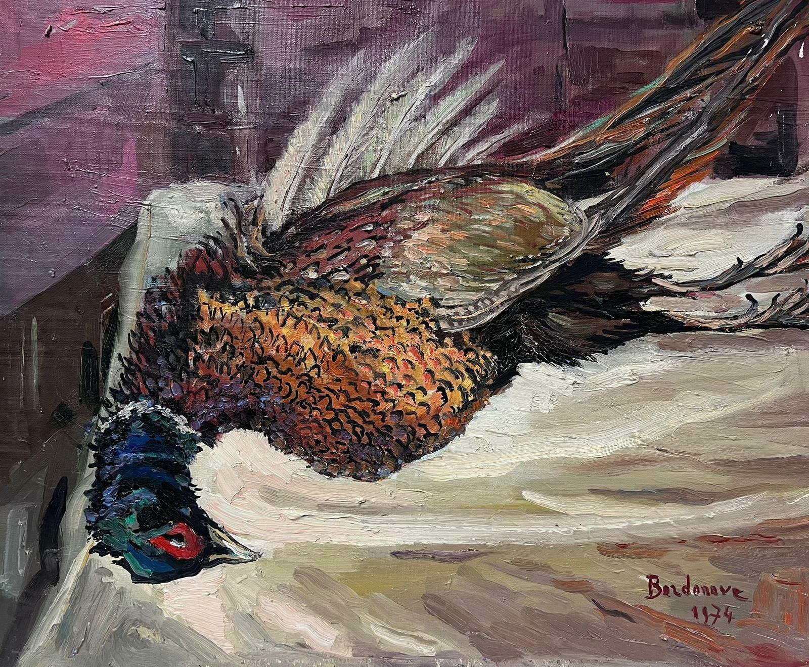 Georges Bordonovecontemporary French Impressionist Oil Still Life Dead Game Pheasant