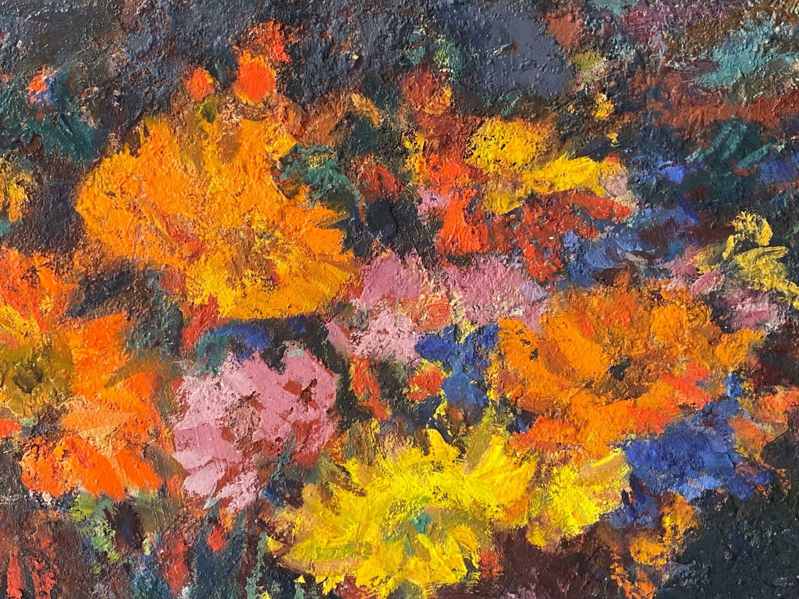 Elisabeth Hahn20th Century German Modernist Oil Painting Colorful Still Life Of Flowers20th Century photo Art