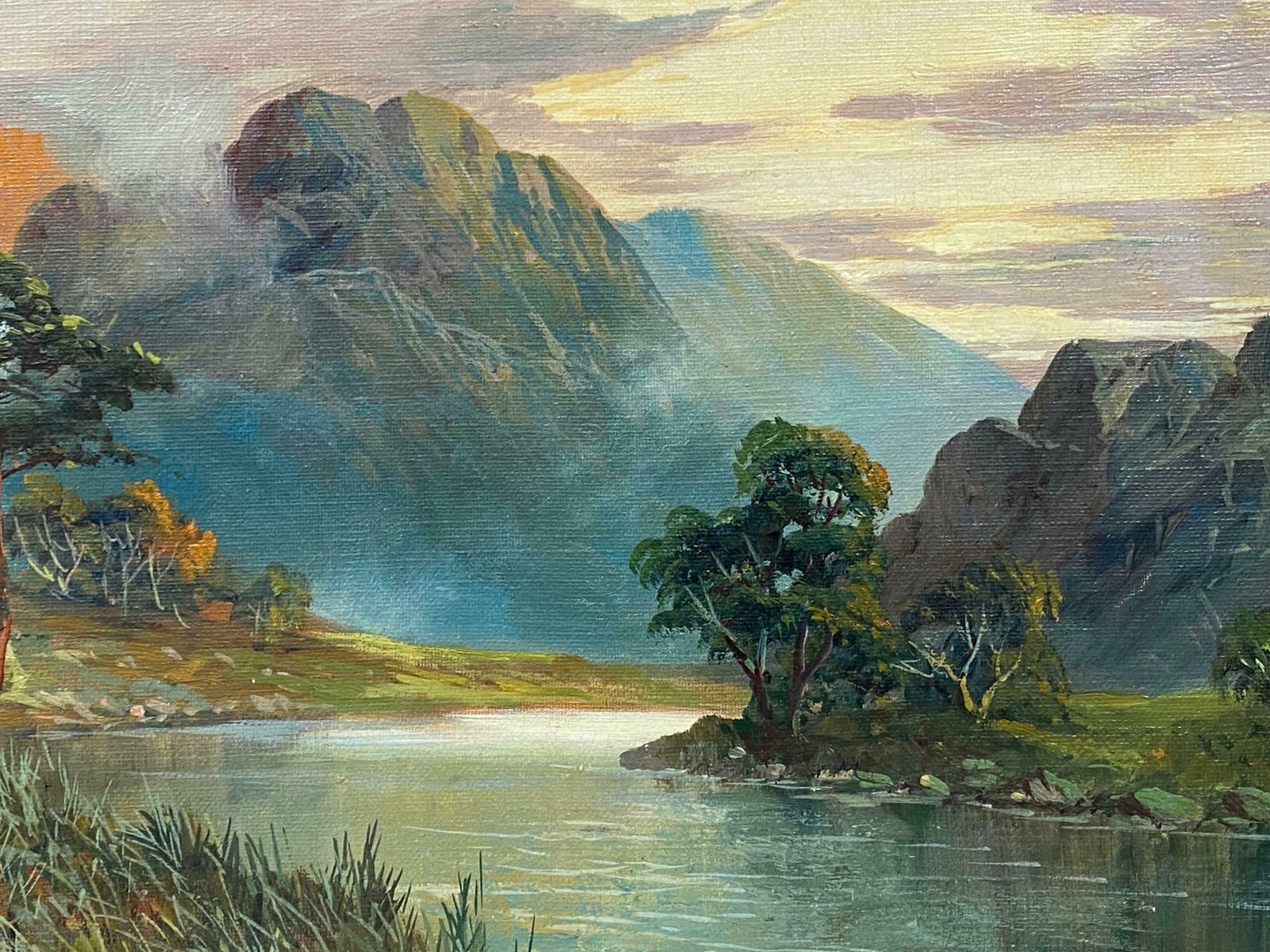 Francis E. Jamiesonbeautiful Antique Scottish Highlands Oil Painting River Landscapec.1930's photo vinterior