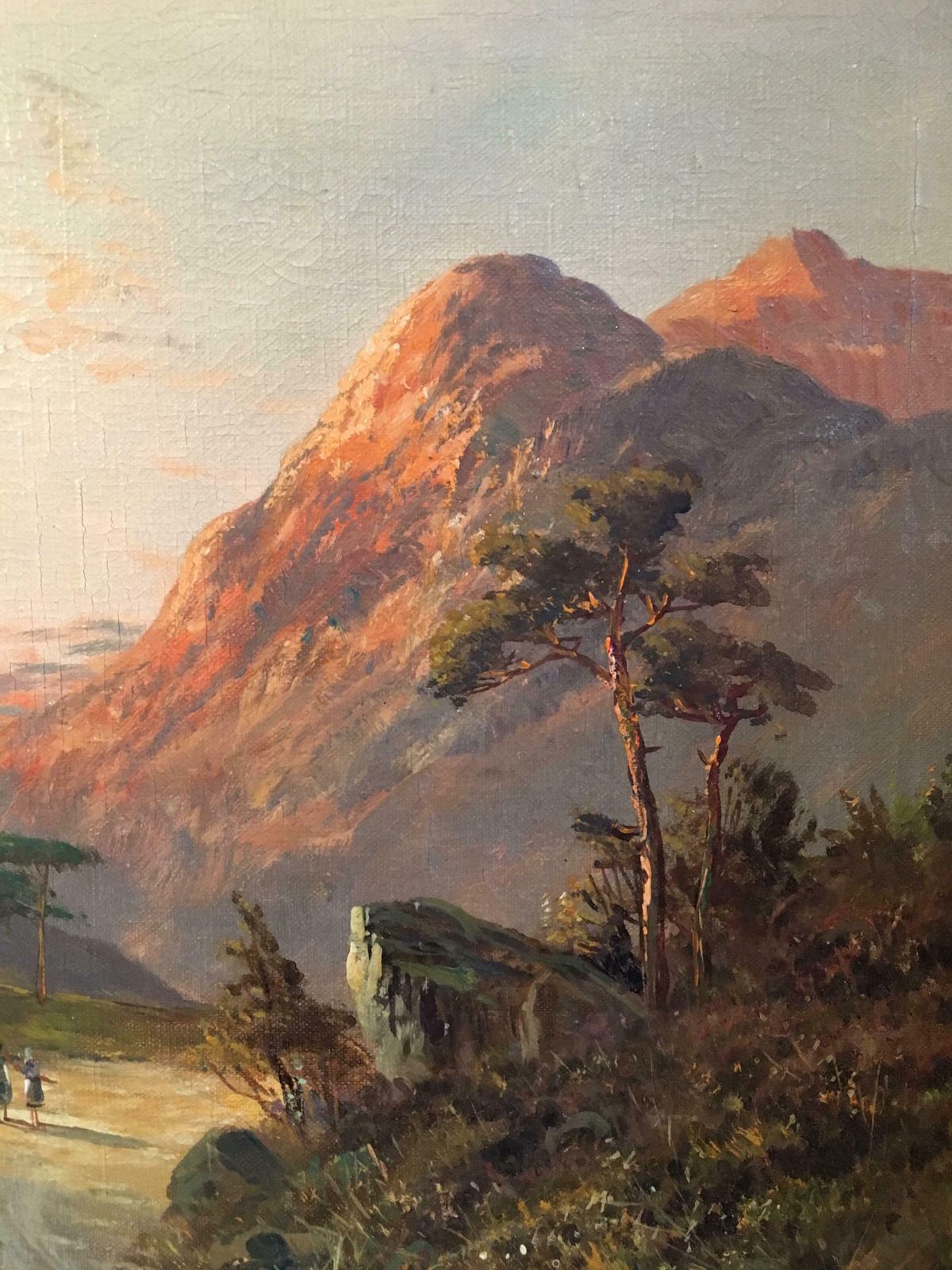 Francis E. Jamiesonhazy Sun On The Mountains, Scottish Glen 'Glen Coe' Signed Oilc.1920s photo vintage