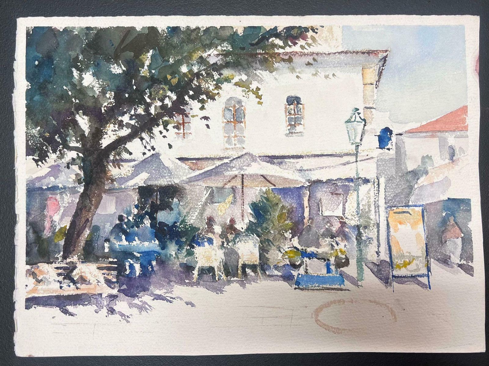 Anthony Averyfine British Original Impressionist Watercolor Figures Walking The Country Path photo Art