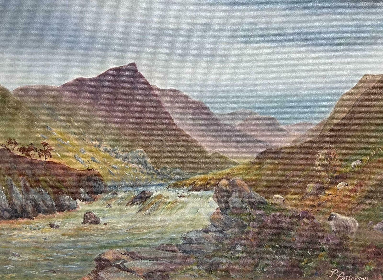 Pearl Pattersonglencoe Scotland Majestic Highland Landscape With Sheep Signed British Oil 2003 photo furniture