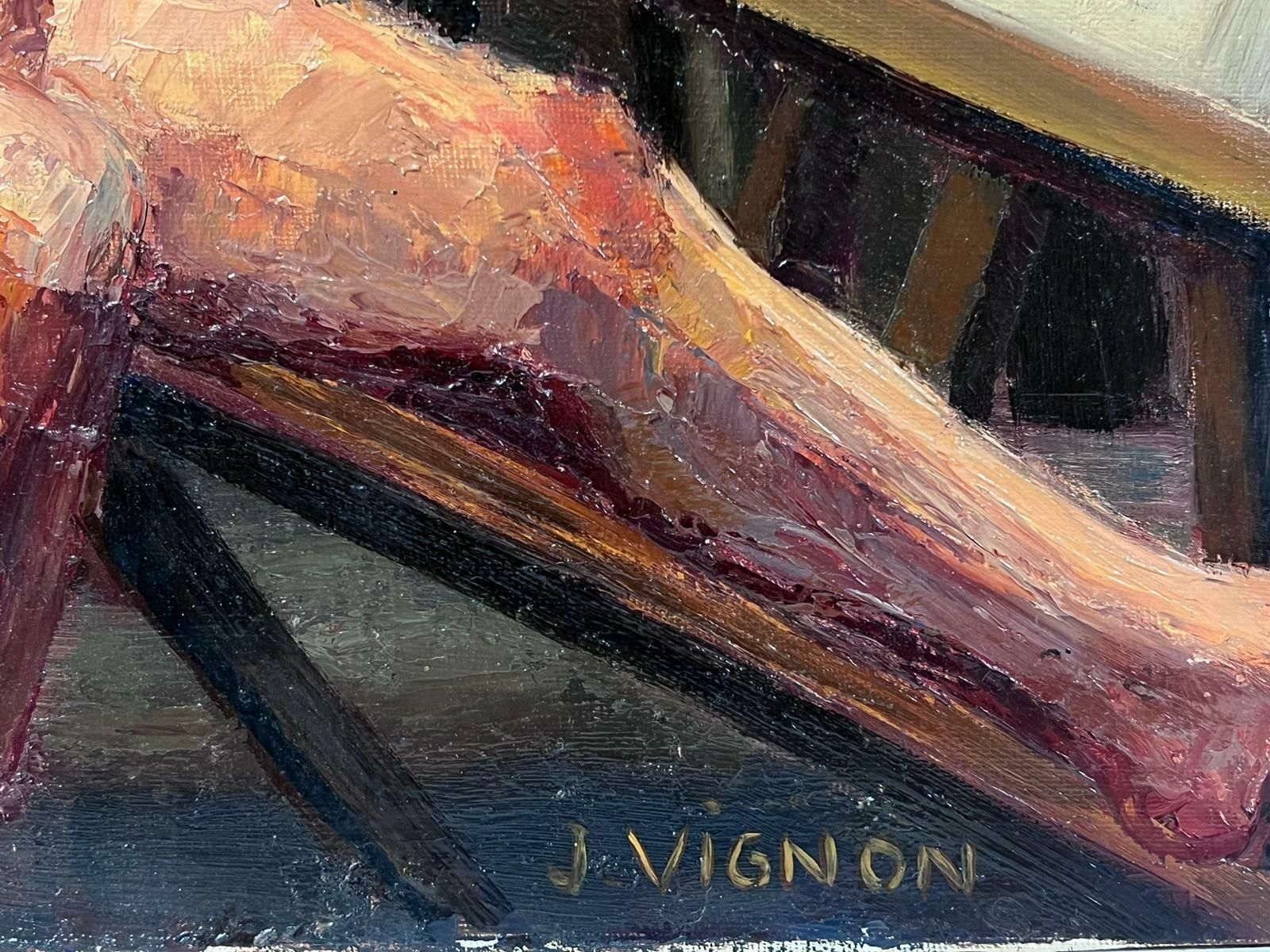 Josine Vignon1950s French Post Impressionist Signed Nude Lady Artists Studio Interior Easels1950s photo Art