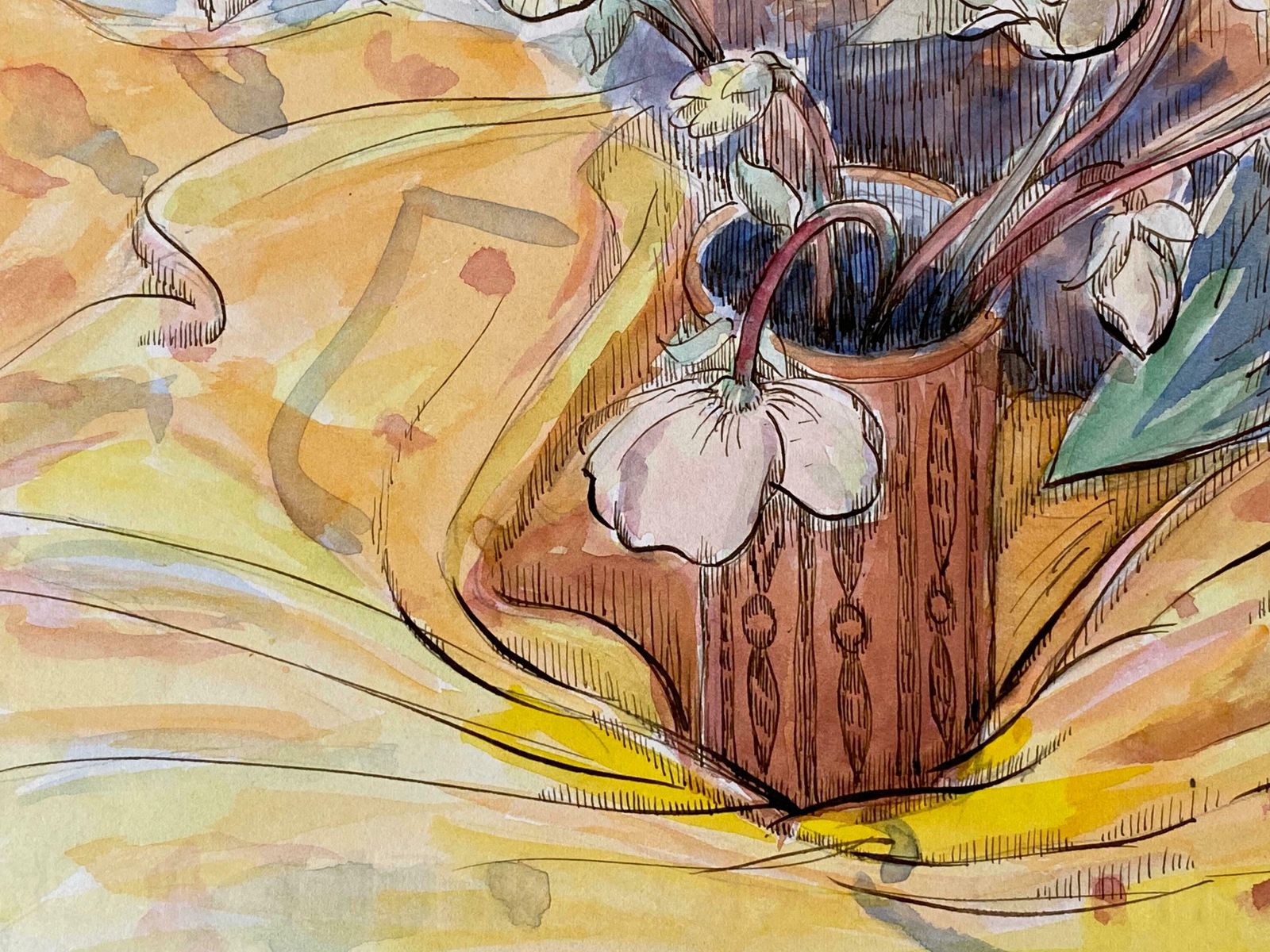 Louis Bellon1940's Post Impressionist Artist Still Life Flowers In Vasec. 1940s photo buy