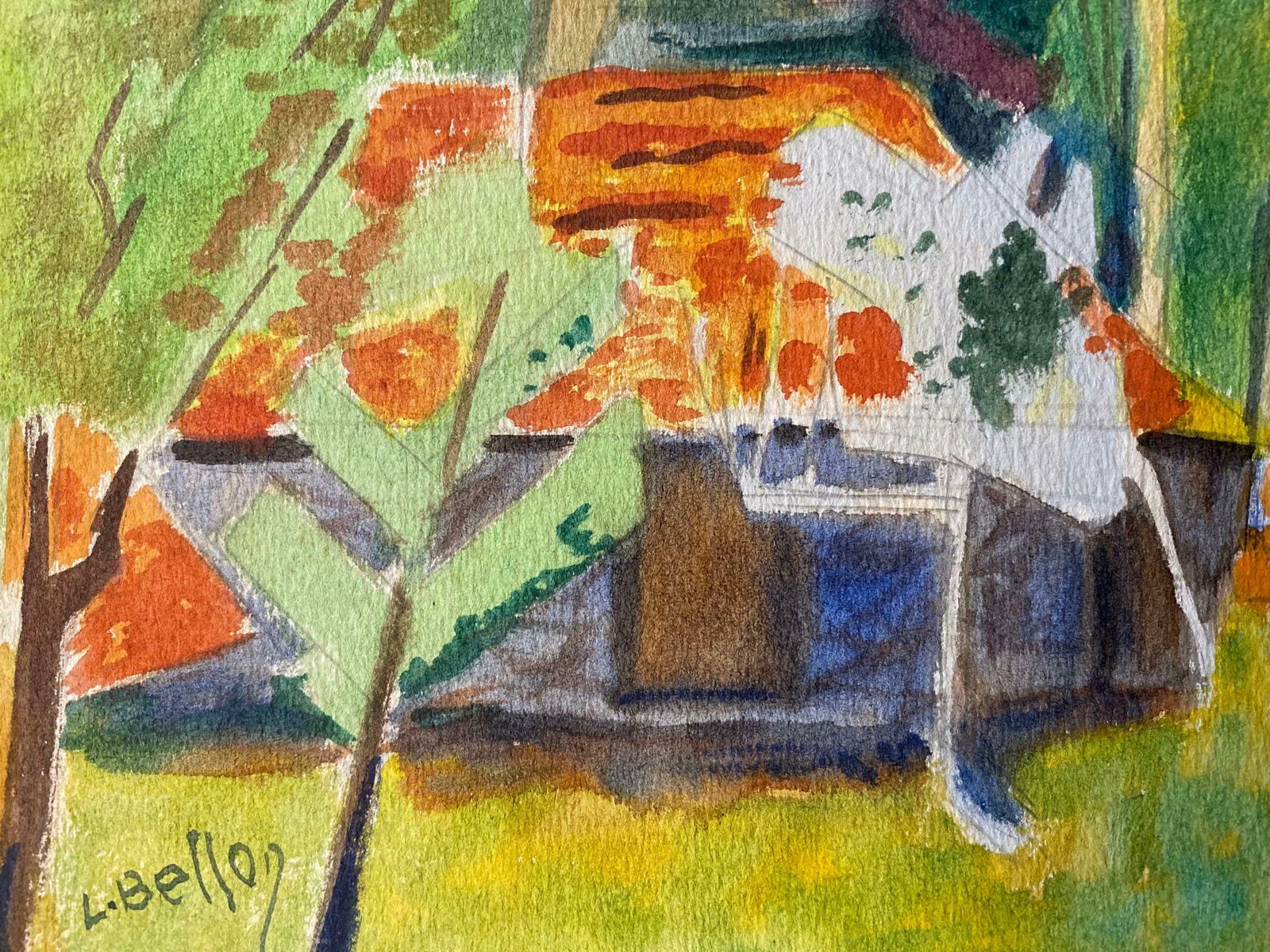 Louis Bellon1940's Provence Painting French Bright Landscape    Post Impressionist Artistc. 1940s photo 613.0
