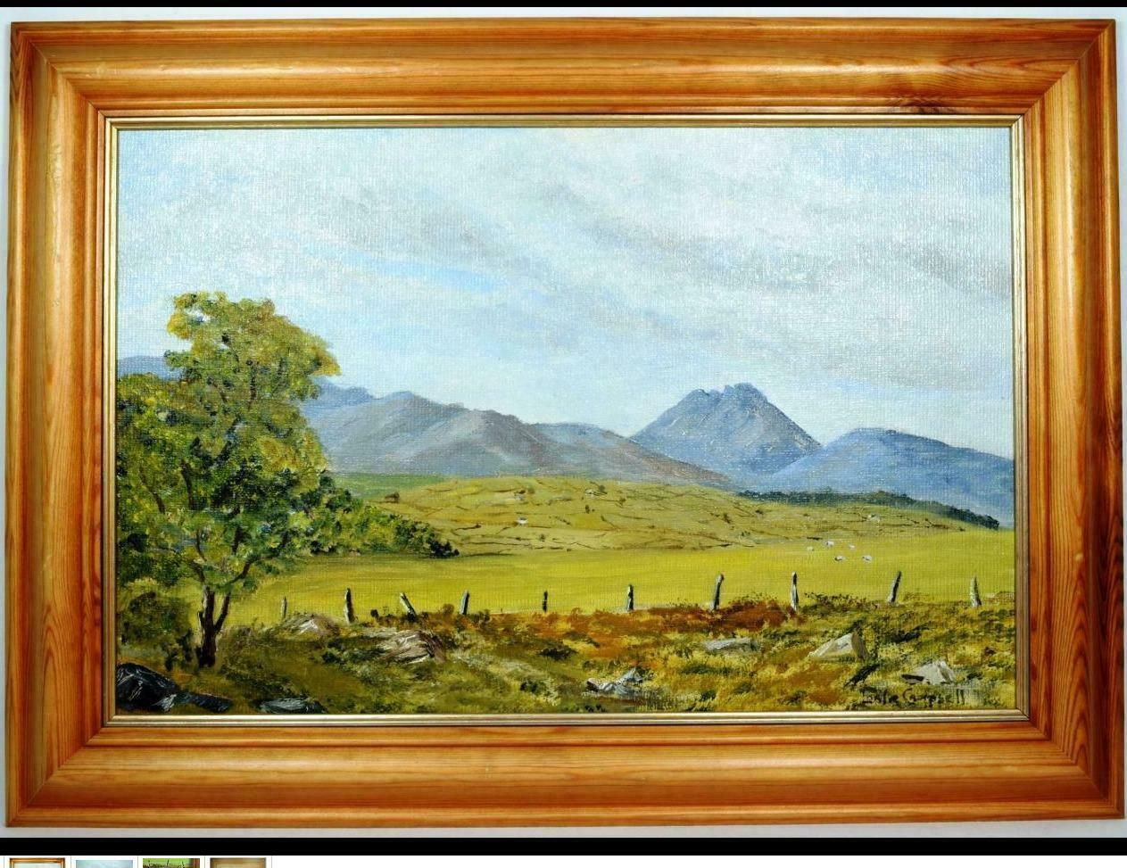 Leslie Campbellmourne Mountains County Down Ireland Signed Original Oil Paintingc. 1990's photo furniture