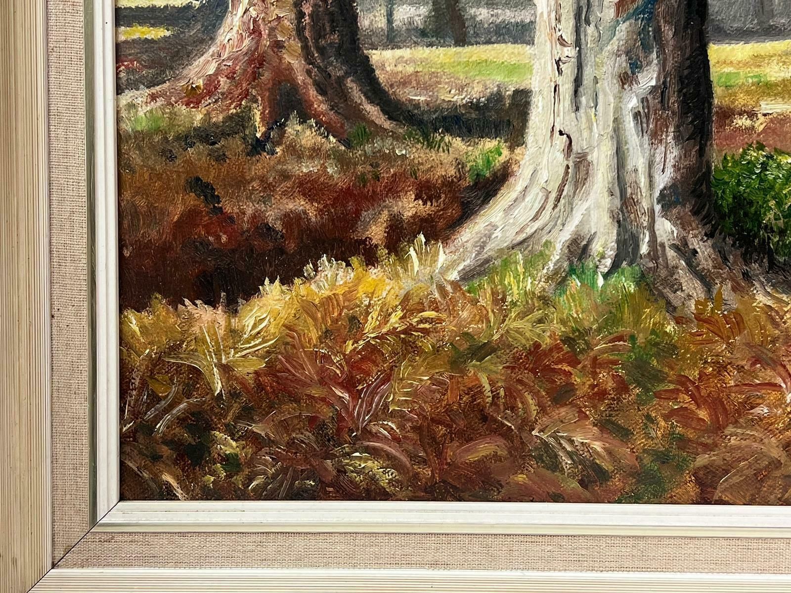 N. Hansfordautumn Forest 1970's English Signed Oil Painting Woodland Glade Of Trees1978 photo vinterior