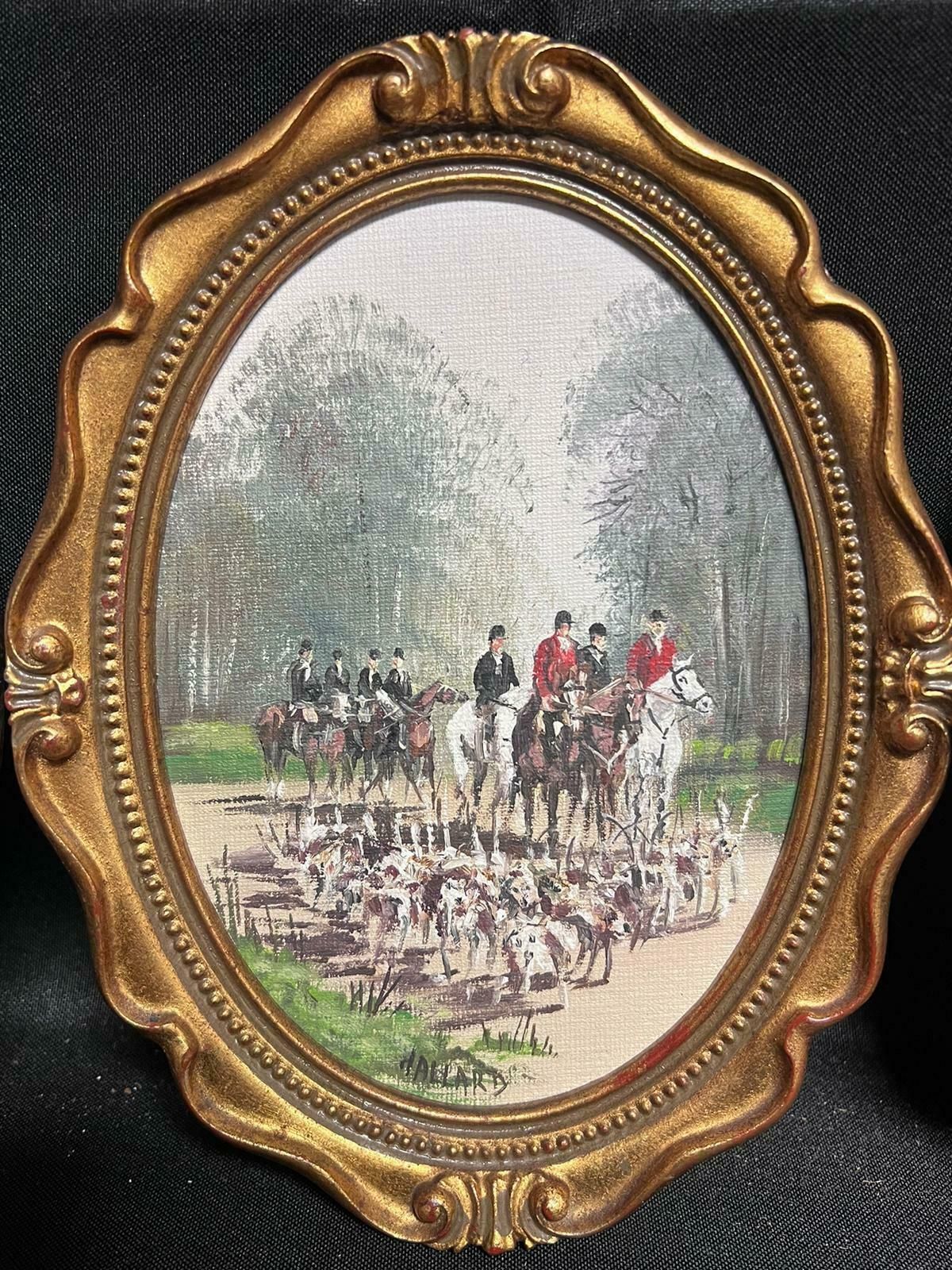 British Sporting Artset Of 4 Hunting Scenes British Oil Paintings Signed   4 X Original Paintings photo for sale