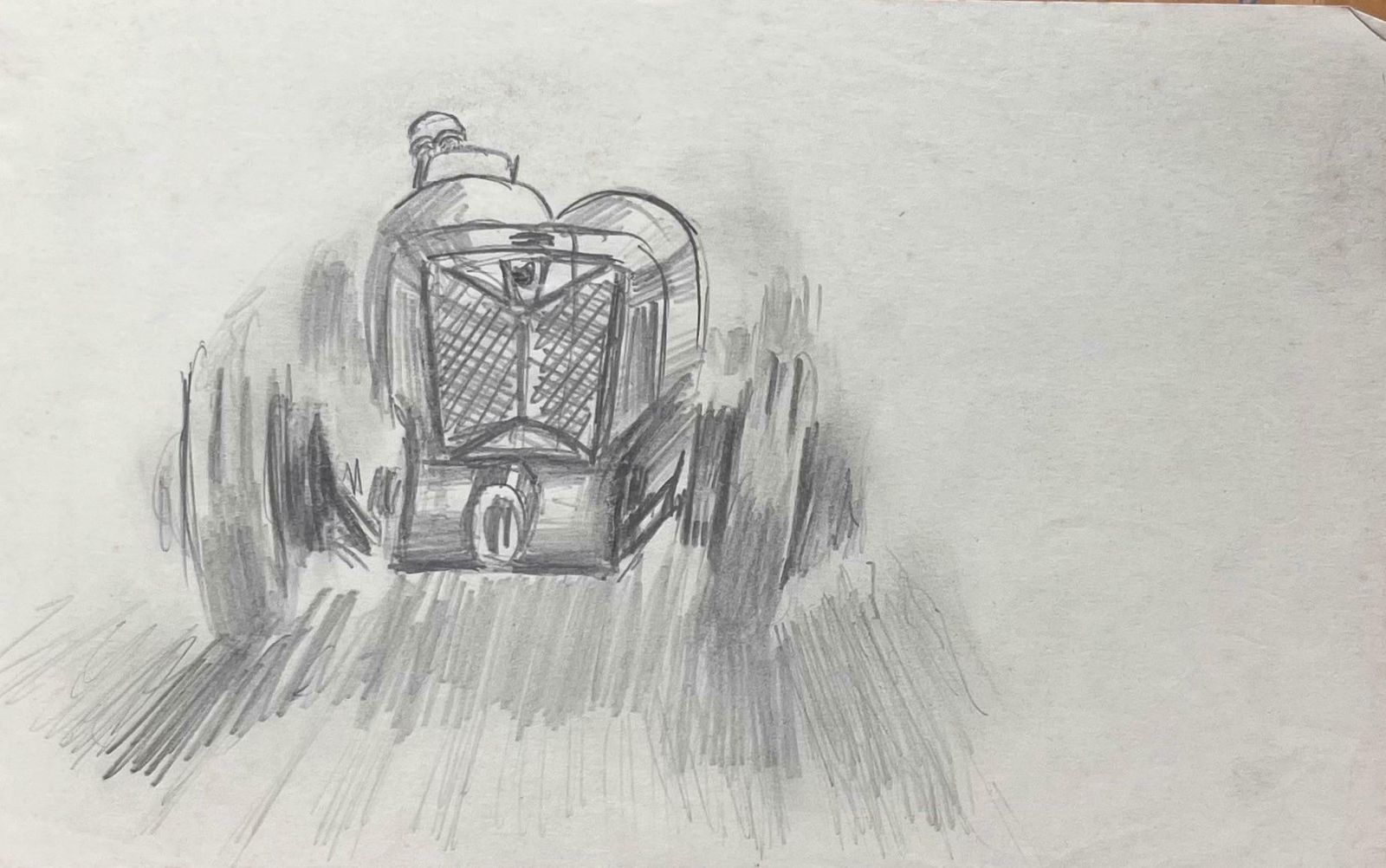 K.B. Whitealfa Romeo 8c Monza Concept Pencil Illustrationearly 20th Century