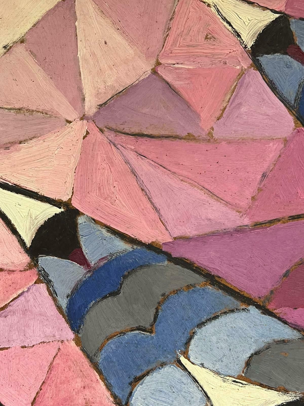 French School1960's French Abstract Cubist Oil Painting Amazing Colors & Shapes Large Scale1960's photo buy