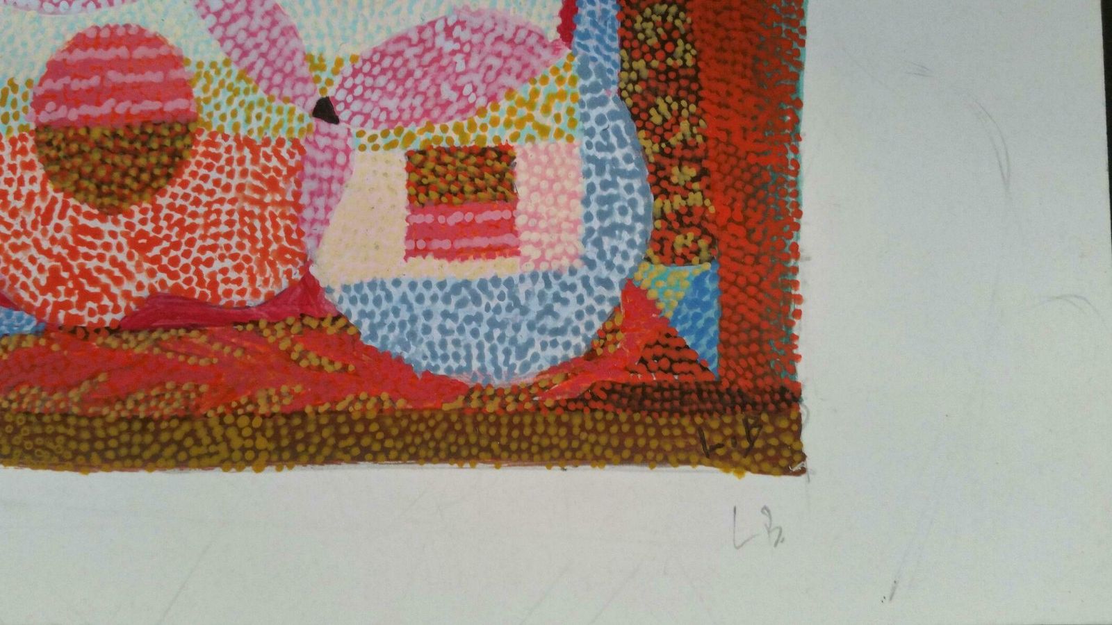 photo for sale Louis Bellon French Neo Impressionist Pointillist Abstract Mid 20th Century Small Painting C. 1940s