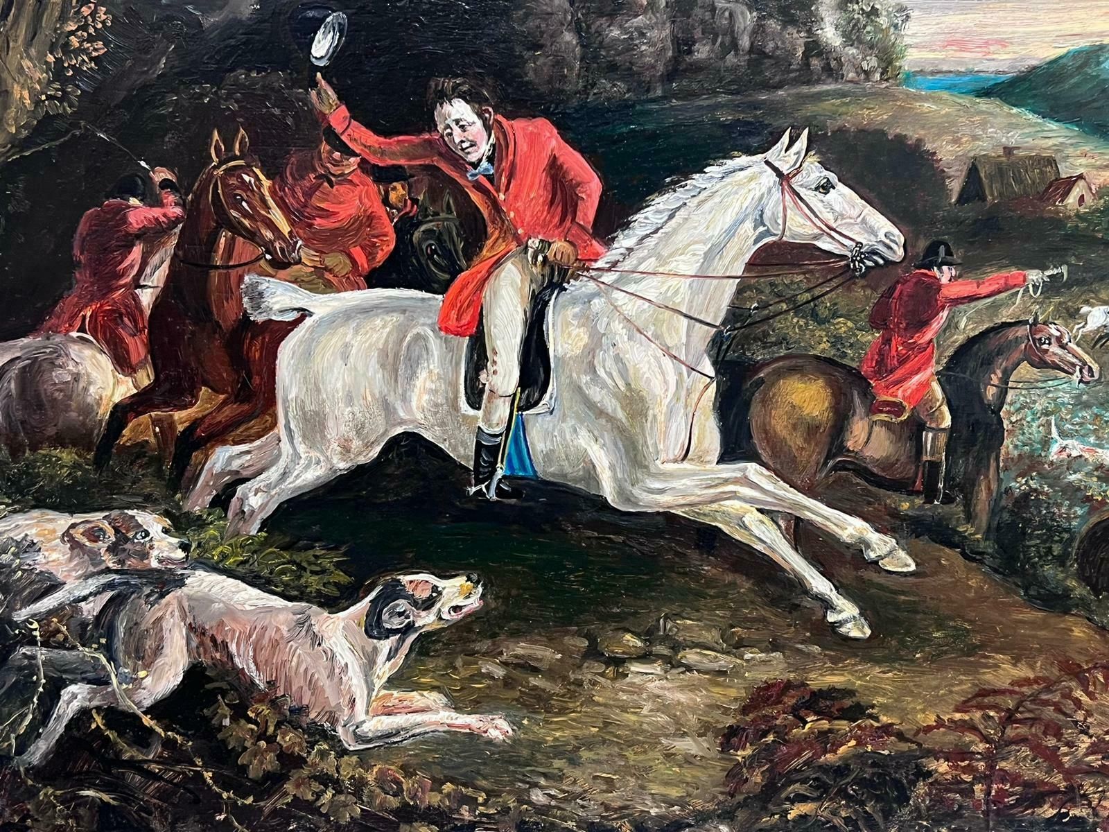 Michael Constable (20th Century British School)classic English Fox Hunting Horses Riders & Hounds In Landscape, British Oil photo 1394.0