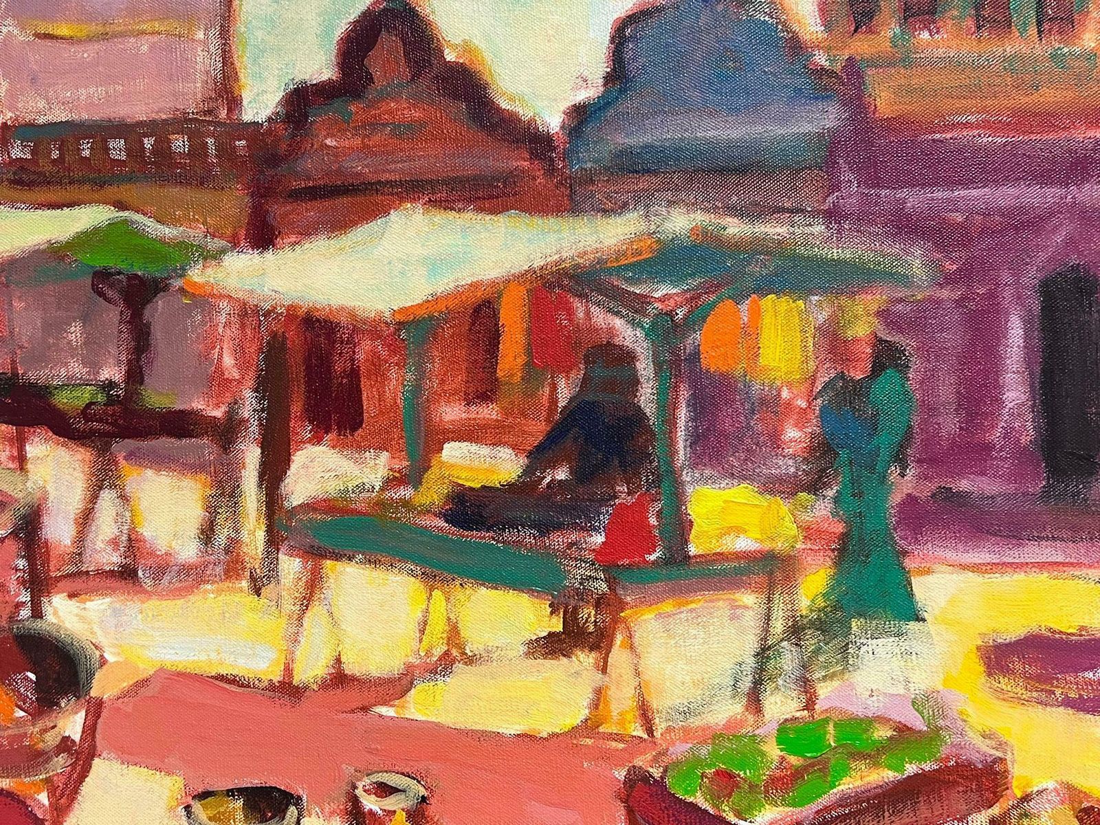 Michel Kritzhuge 20th Century French Fauvist Oil Painting Sunny Hot Market Scene & Town photo 1838.0