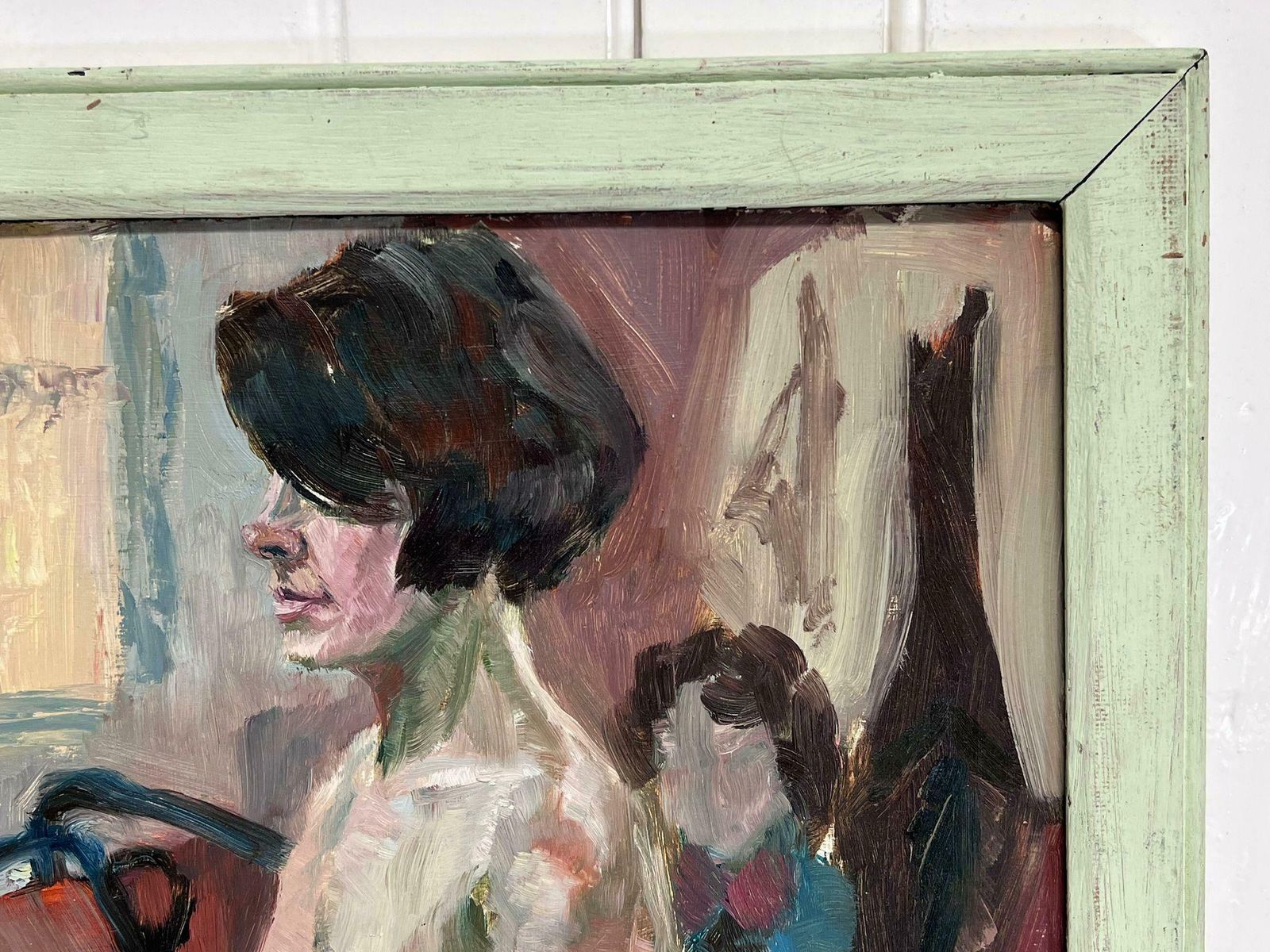 Helen Greenfieldmodern British Oil Painting Nude Model Art Class Studio Atelier Interior Scene photo for sale