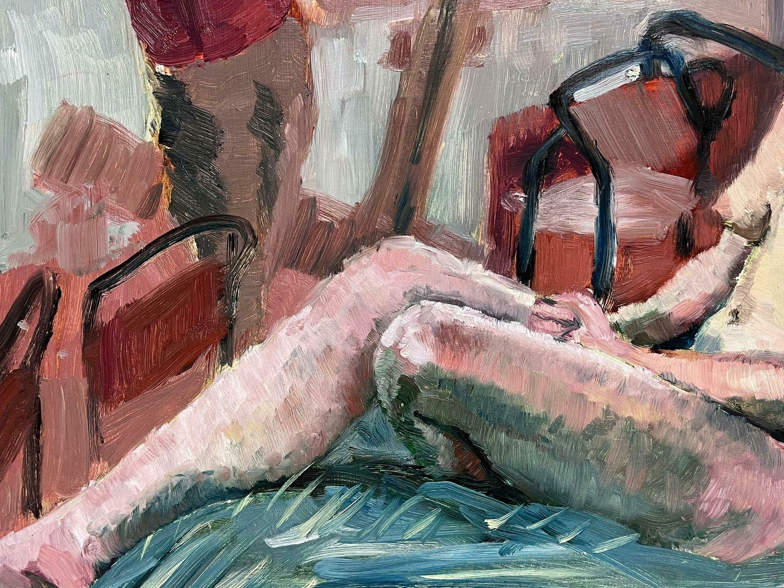 Helen Greenfieldmodern British Oil Painting Nude Model Art Class Studio Atelier Interior Scene photo Art