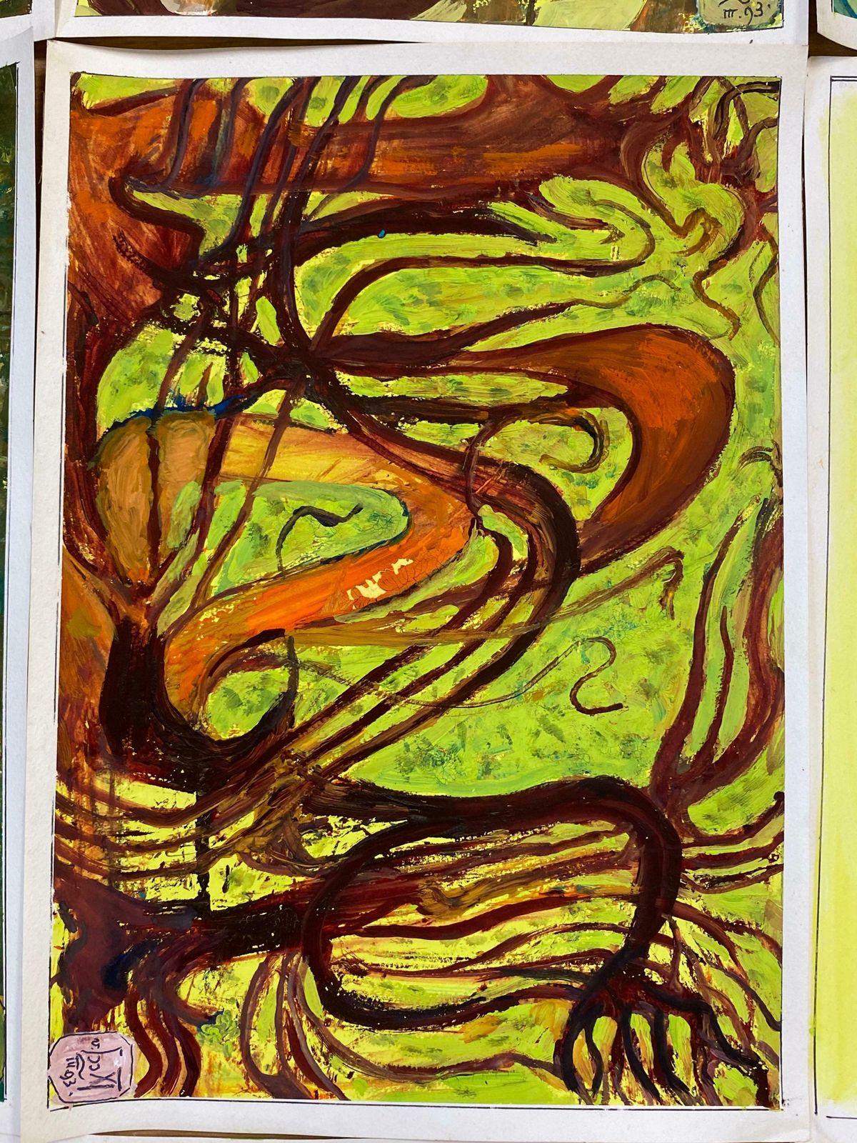 Unknownset Of 9 Original French Abstract Oil Paintings   Each Signed & Dated C. 1993 photo vinterior