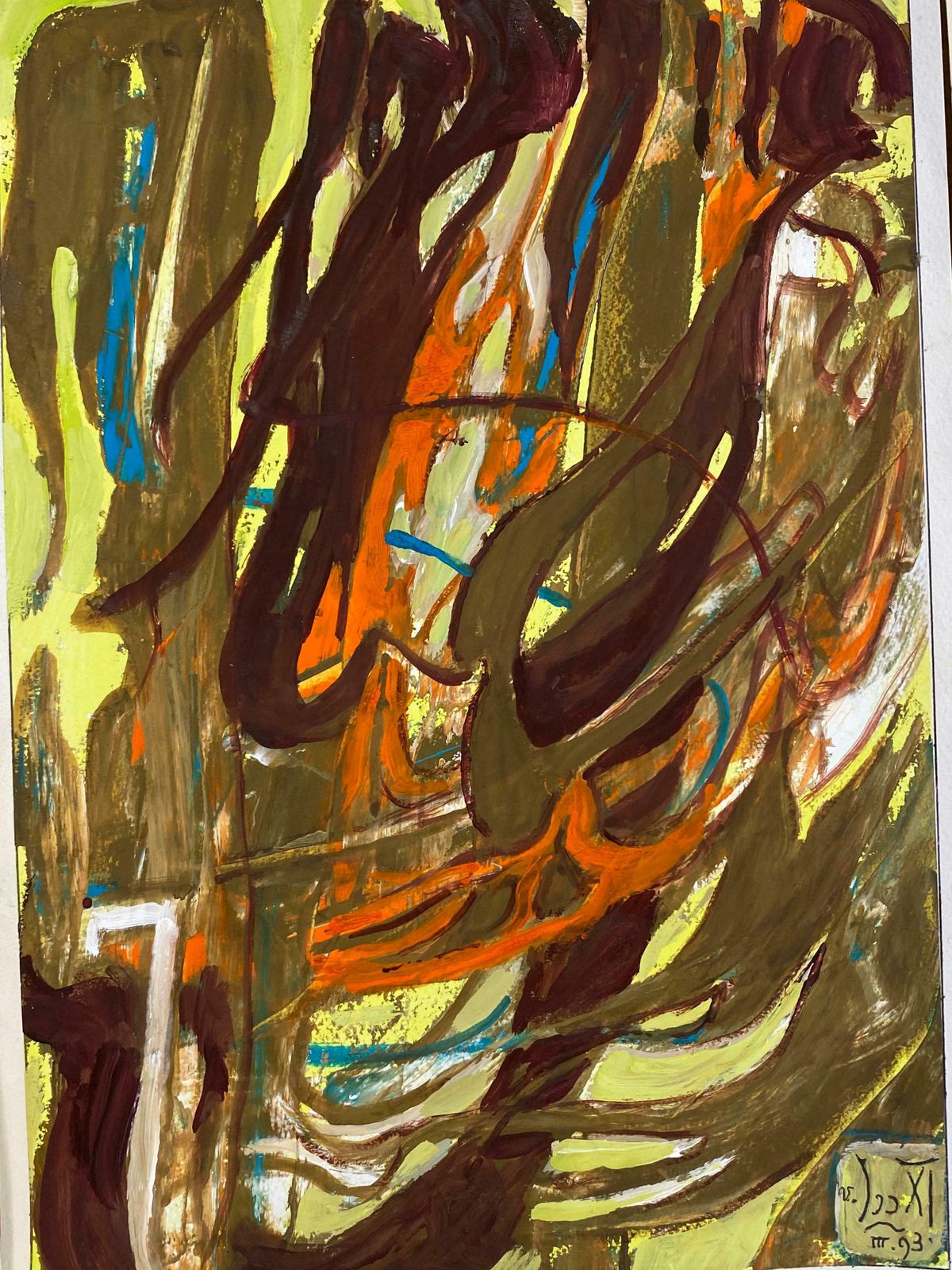 photo furniture Unknownset Of 9 Original French Abstract Oil Paintings   Each Signed & Dated C. 1993