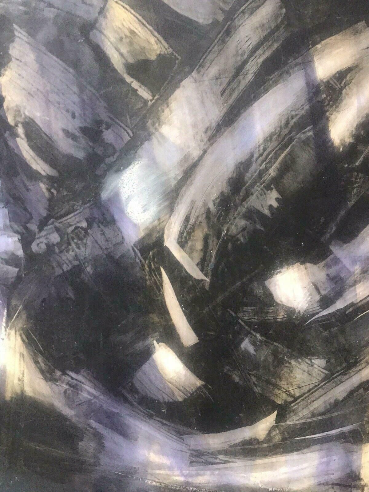 Unknown1980's French Abstract Expressionist Oil Painting   Signed   Blurs Of Colour20th Century photo vinterior