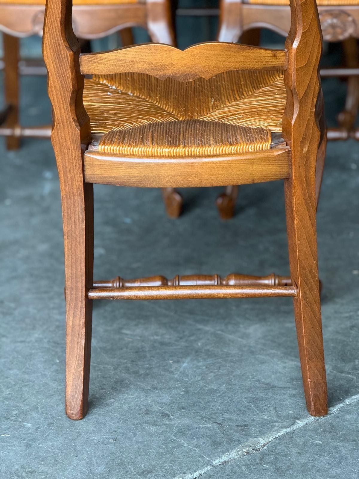 photo for sale Set 8 French Country Ladder Back Dining Chairs