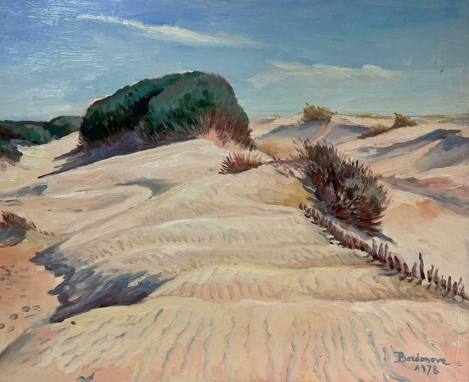 Georges Bordonovecontemporary French Impressionist Oil Sand Dunes Landscape