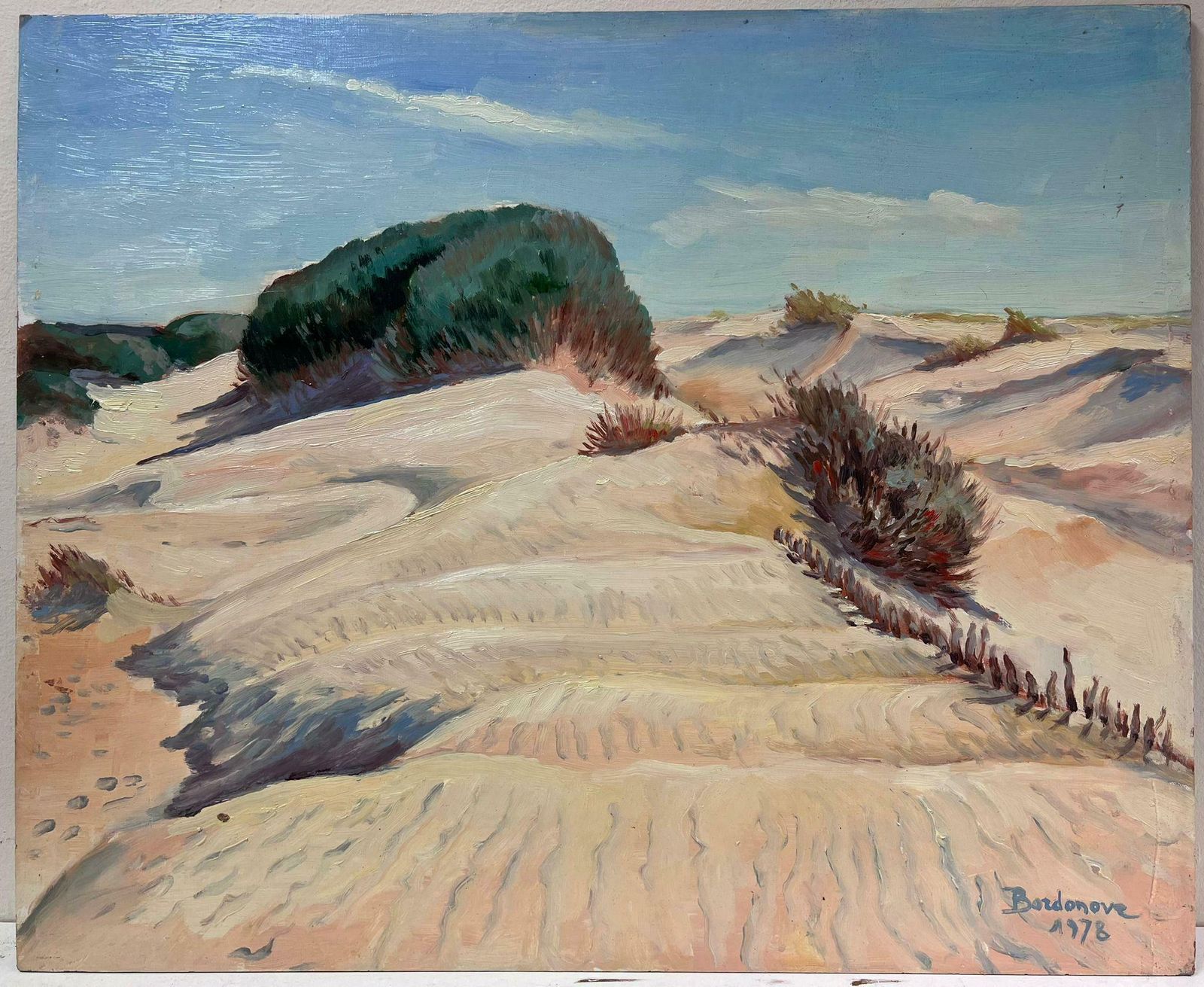 Georges Bordonovecontemporary French Impressionist Oil Sand Dunes Landscape photo furniture