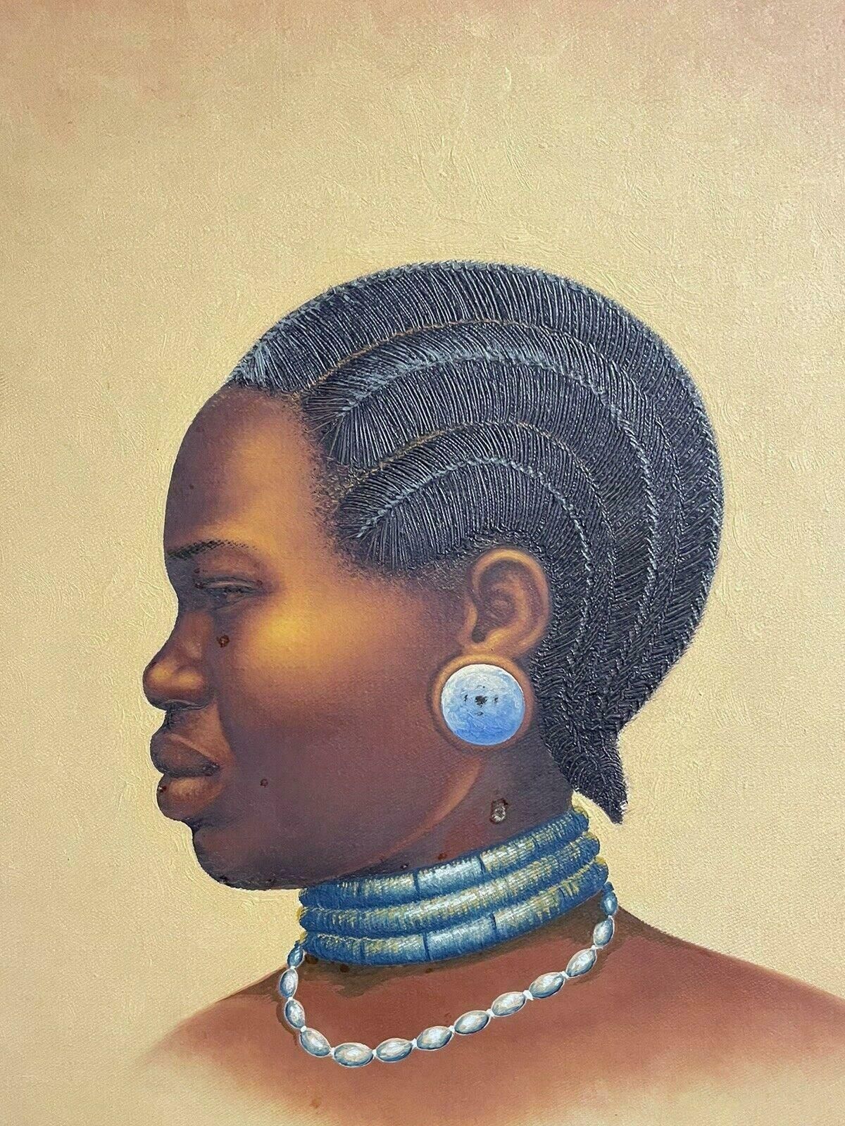 Unknownportrait Of African Woman Tanzania   Signed Oil Painting Circa 1970'sc.1970's photo for sale